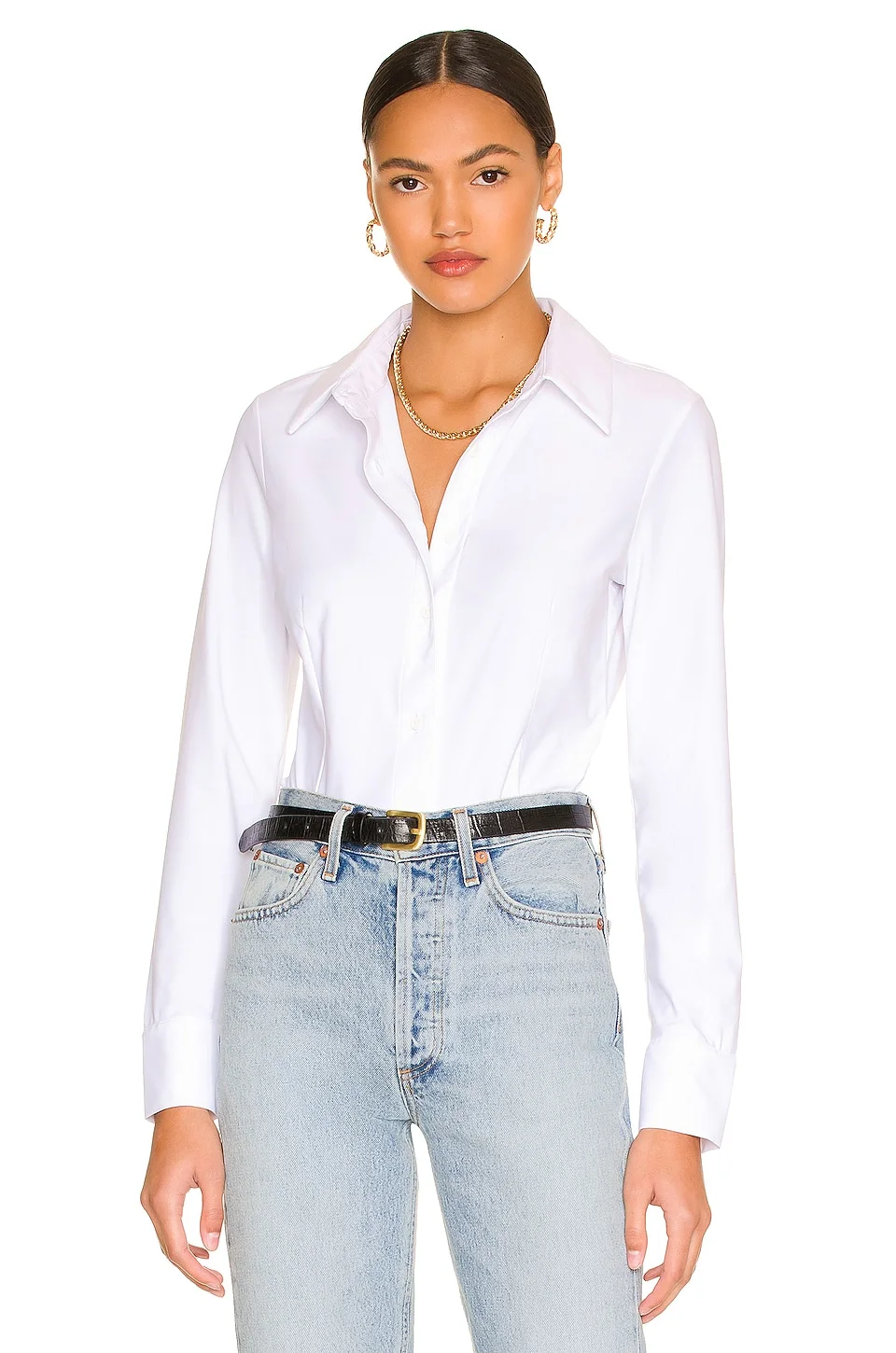 Classic Button Down Bodysuit - 1