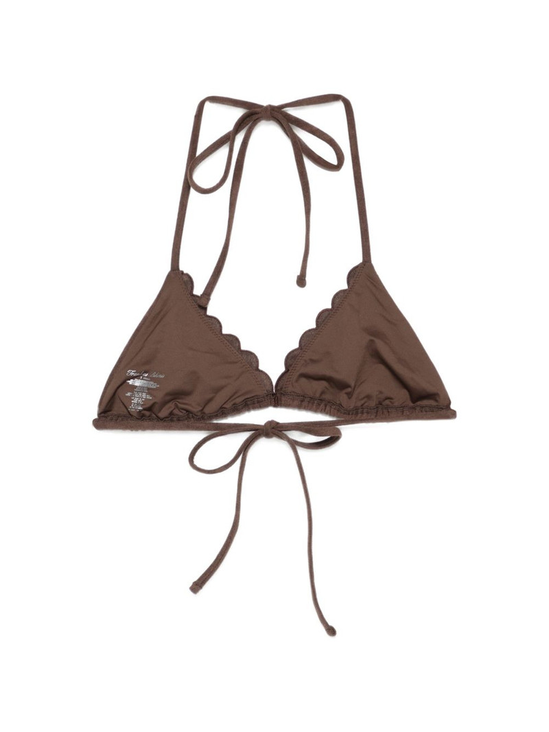 Frankies Bikinis floral-appliqué scalloped bikini top outlook