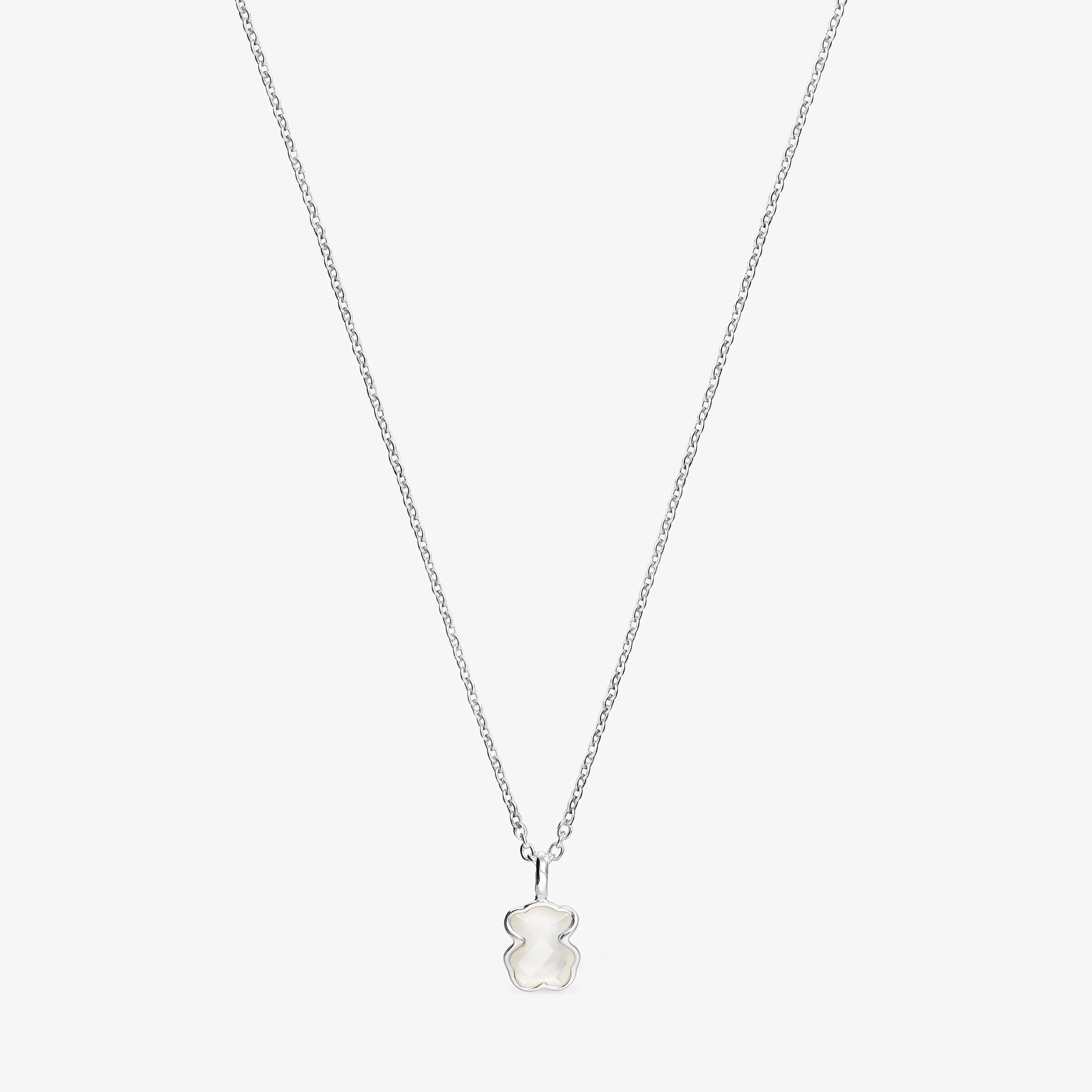 Silver and faceted mother-of-pearl TOUS Color Necklace. 45cm. - 1