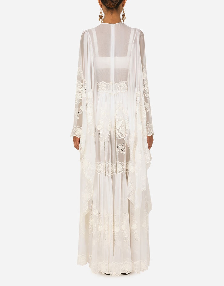 Long embroidered chiffon dress - 2