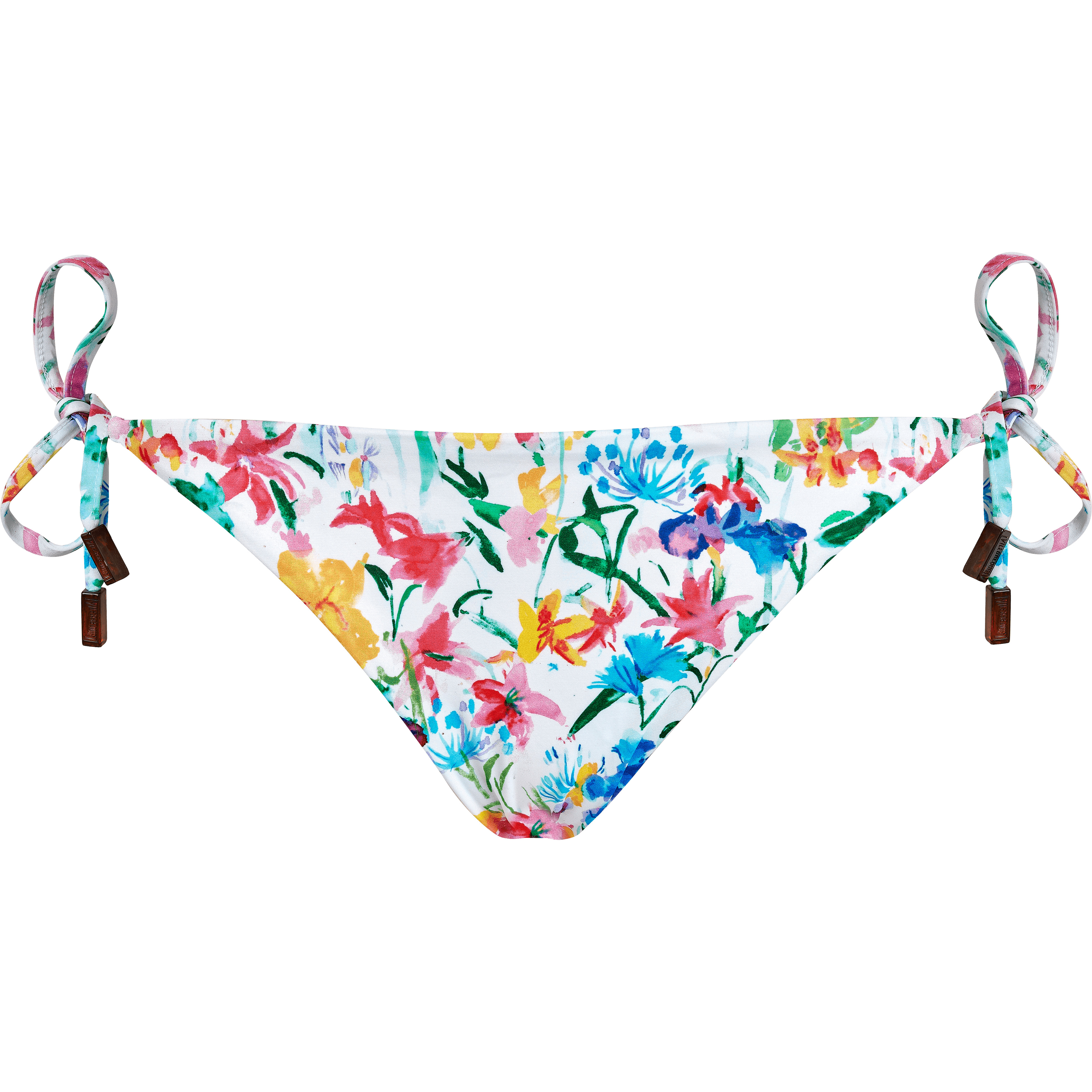 Women String Bikini Bottom Happy Flowers - 1