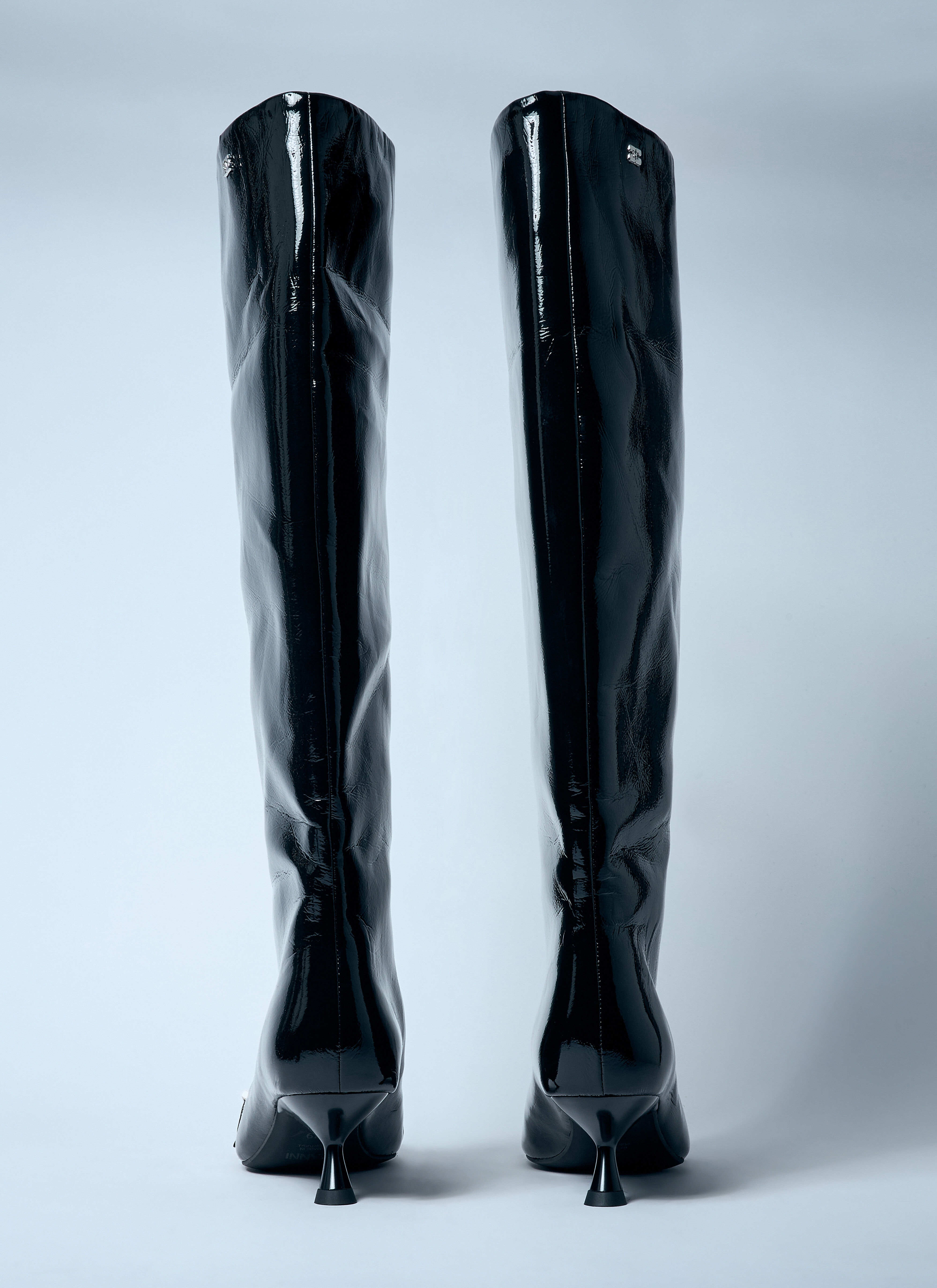 ロングブーツ Ganni FW24 EYELETS SLOUCHY HIGH SHAFT BOOT (S2835 099) Black Black Eyelets Slouchy High Shaft Boots | GANNI US