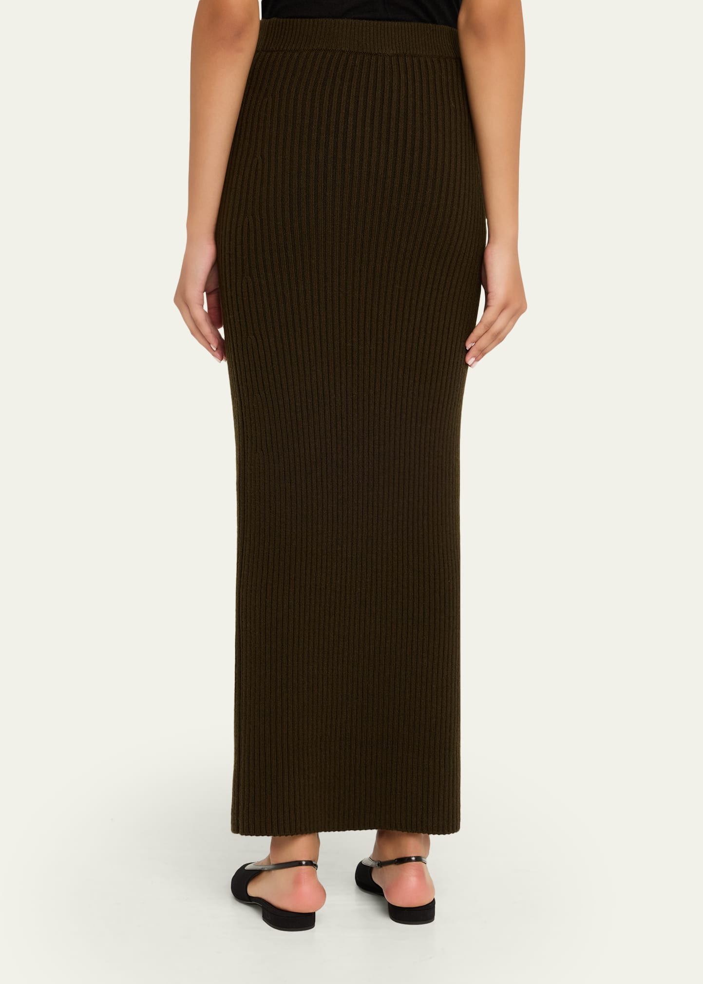 Ribbed Wool-Cashmere Maxi Pencil Skirt - 3