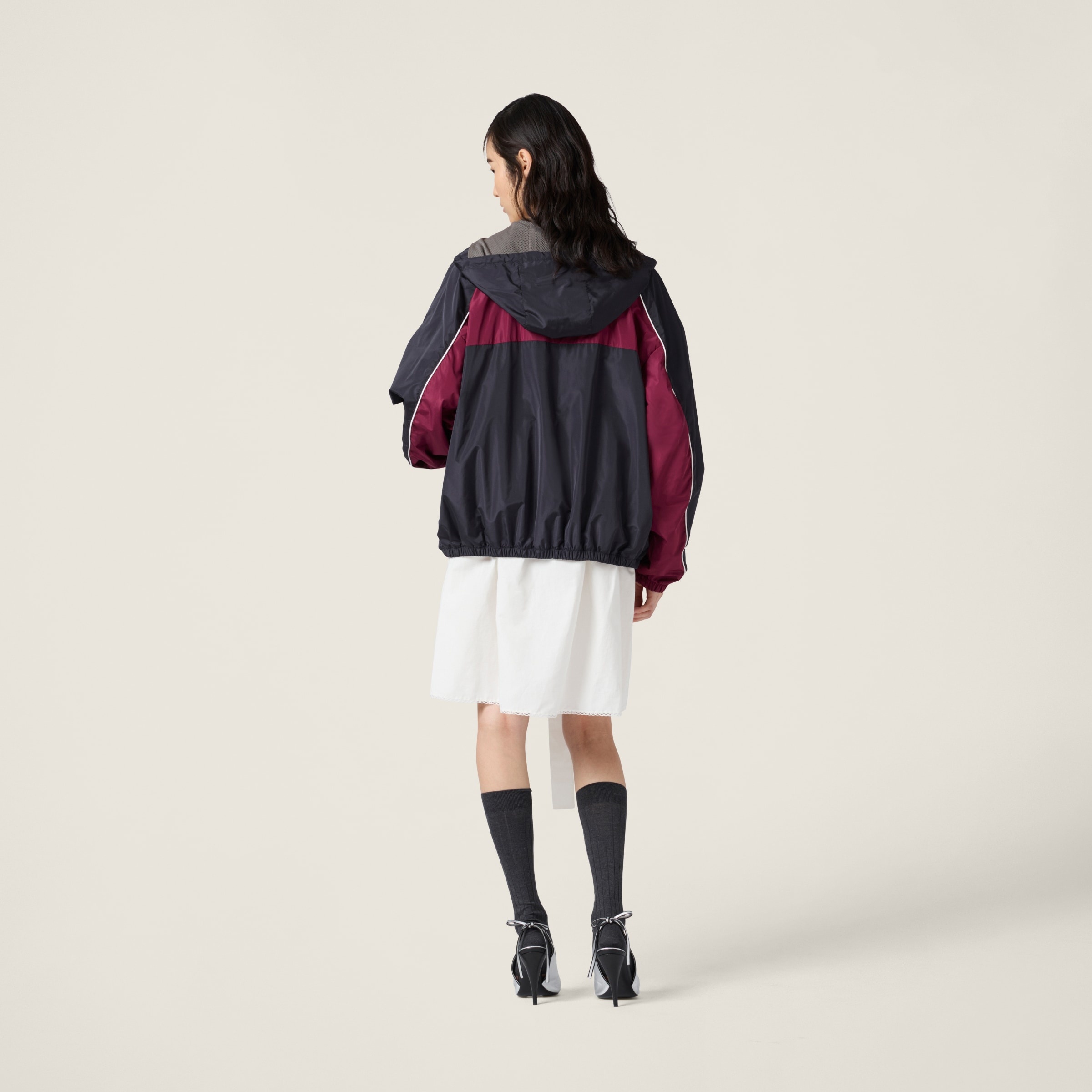 Miu Miu Technical silk zipper blouson jacket | REVERSIBLE