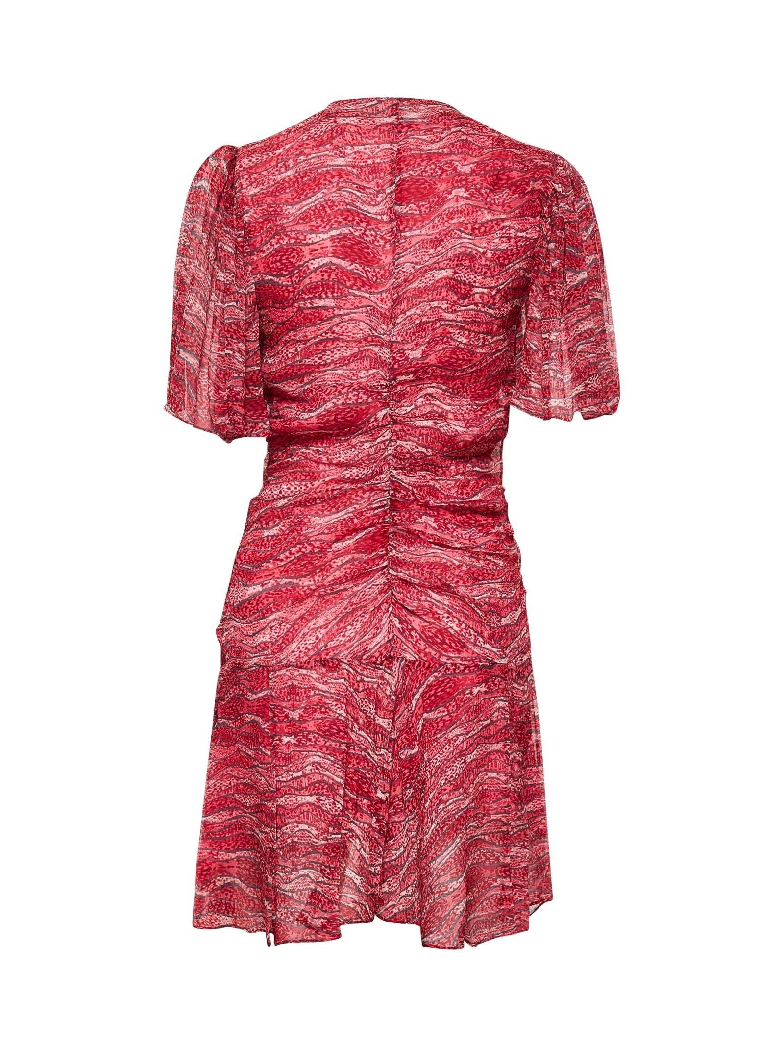 Marant Etoile Women Red Printed Muslin Short Vivienne Dress - 2