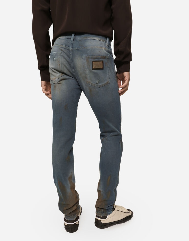 Overdyed stretch denim skinny jeans - 4