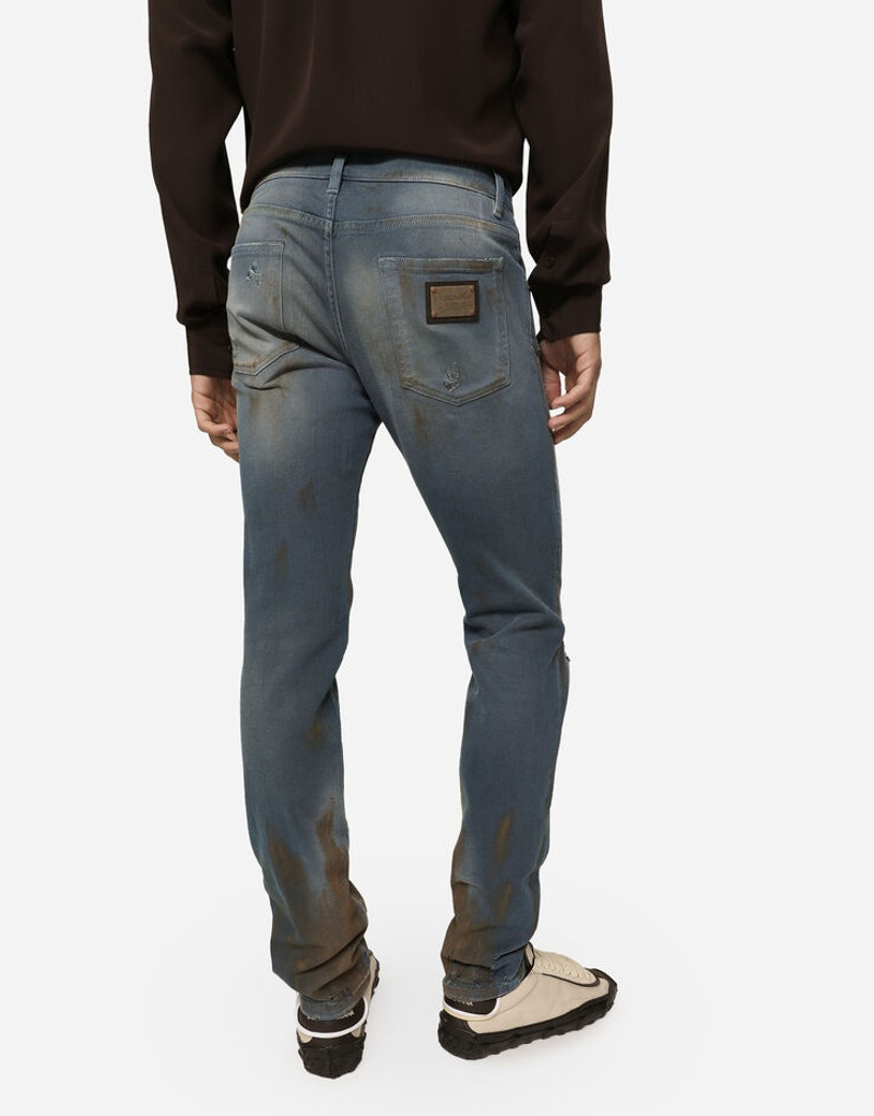 Overdyed stretch denim skinny jeans 4