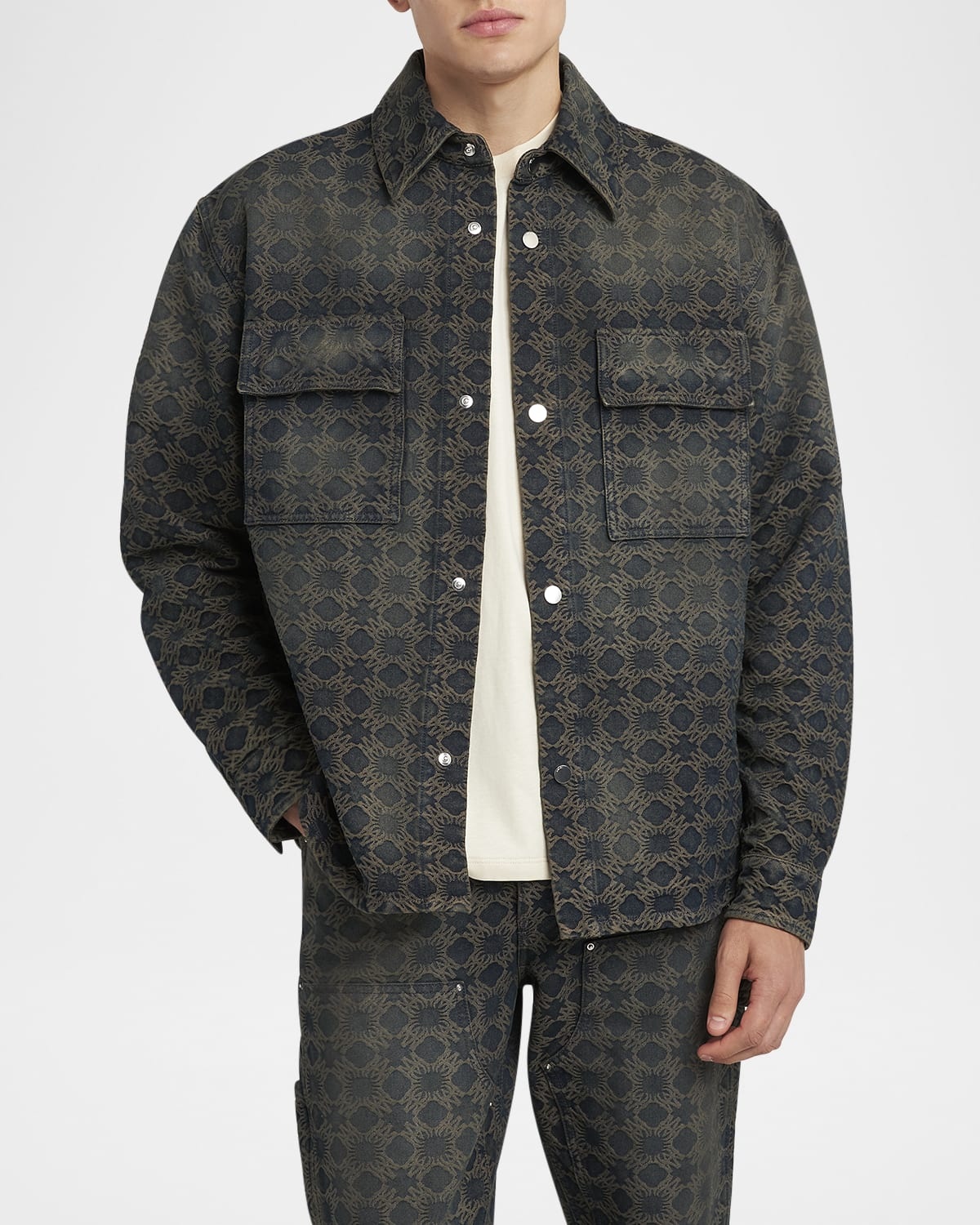 ameri♡SUMMER JACQUARD OVER SHIRT JACKET AMIRI MA QUAD JACQUARD OVERSHIRT MIDNIGHT INDIGO – Jurgen