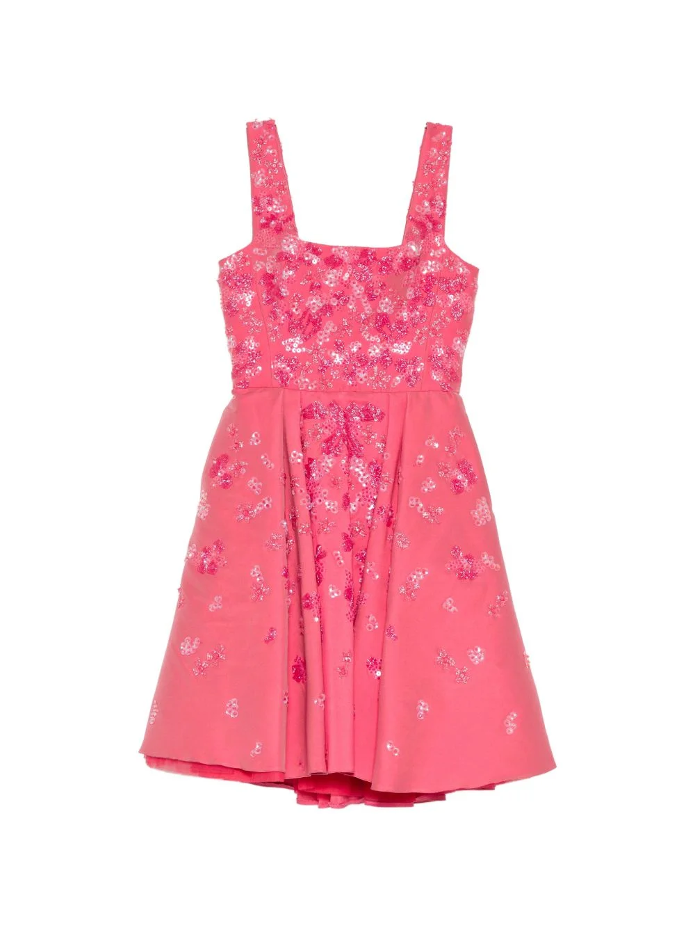 beaded floral-appliqué dress - 1