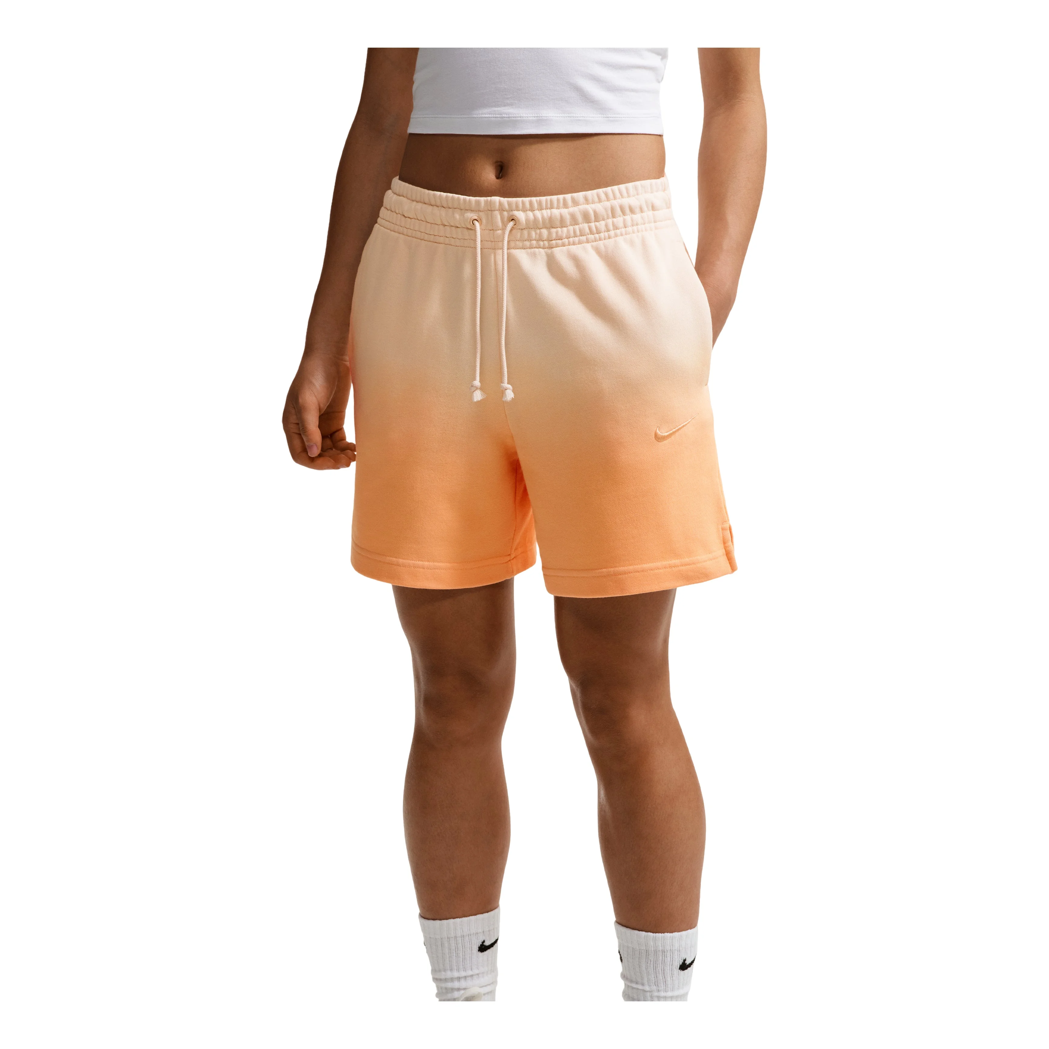 (WMNS) Nike Sportswear Phoenix Fleece Mid-Waist Shorts 'Chalk Ice Peach' IF7371-102 - 1