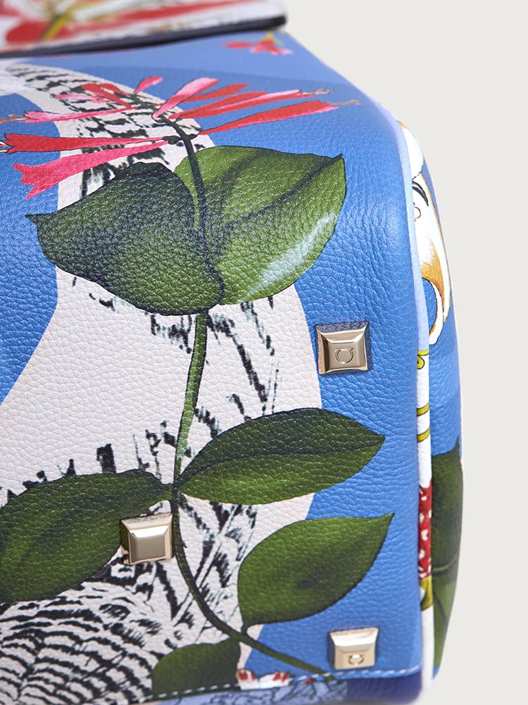 FERRAGAMO STUDIO BAG FOULARD PRINT (M) - 8