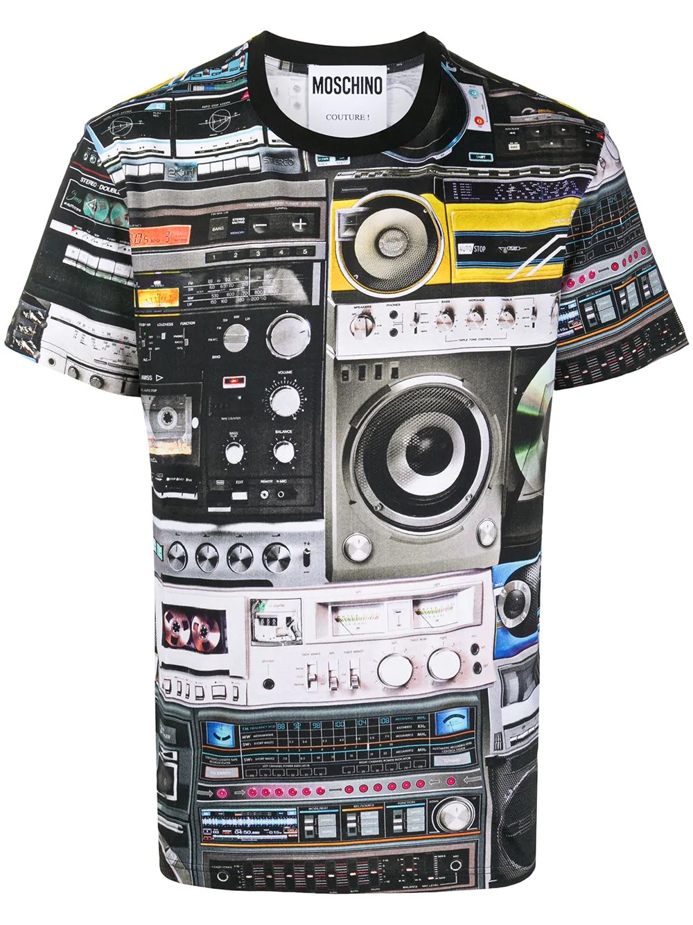 stereo print T-shirt - 1