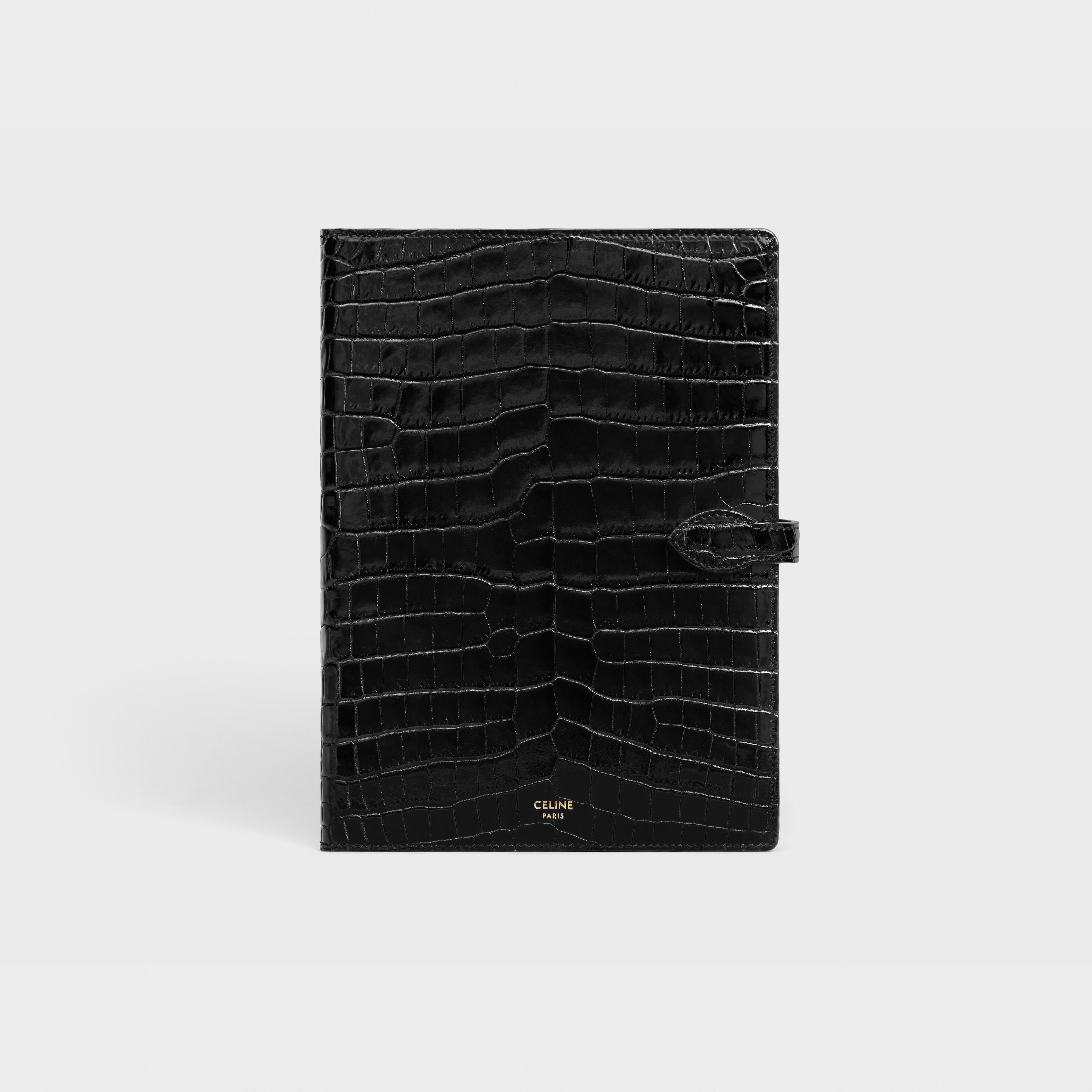 Medium notebook cover in crocodile - 1