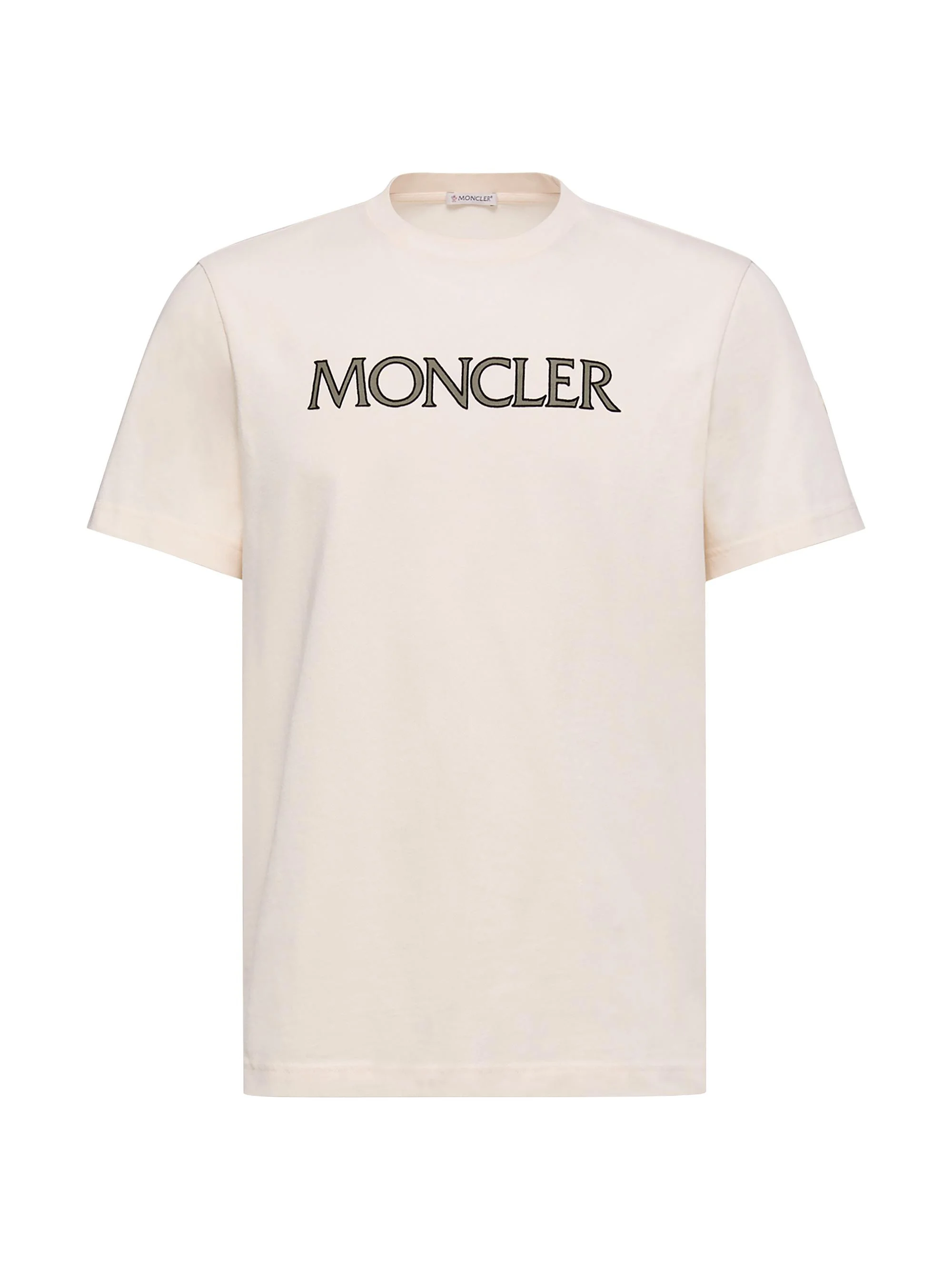 Men's Crew Neck T-Shirt in Cotton - White Ivory - 1