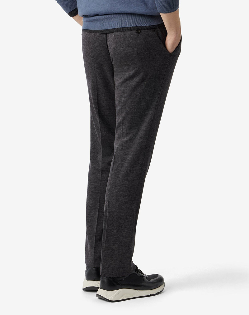 Grey interlock wool jersey joggers 4