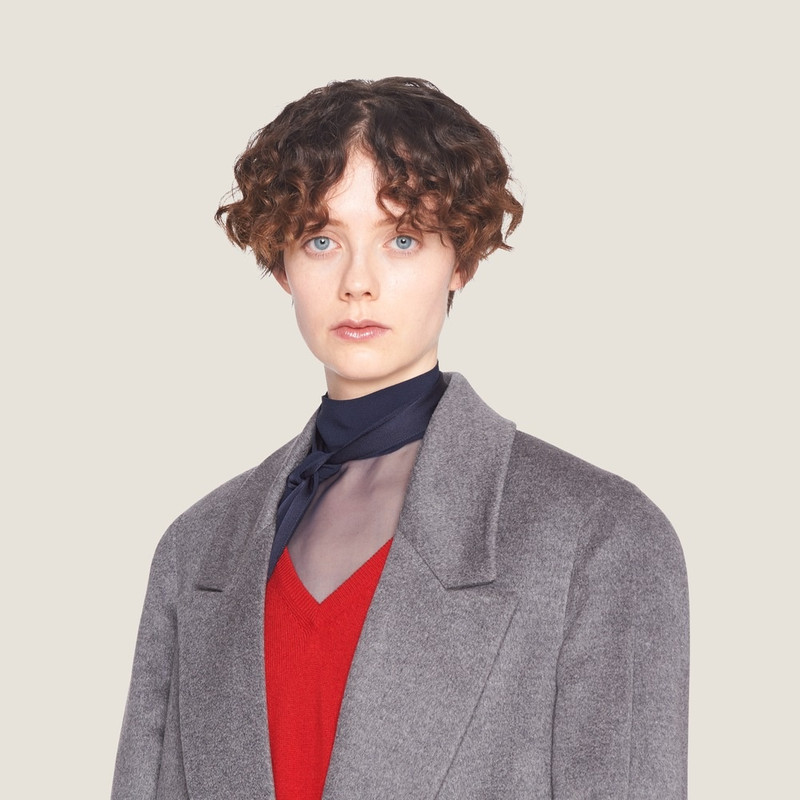 Single-breasted velour coat 3