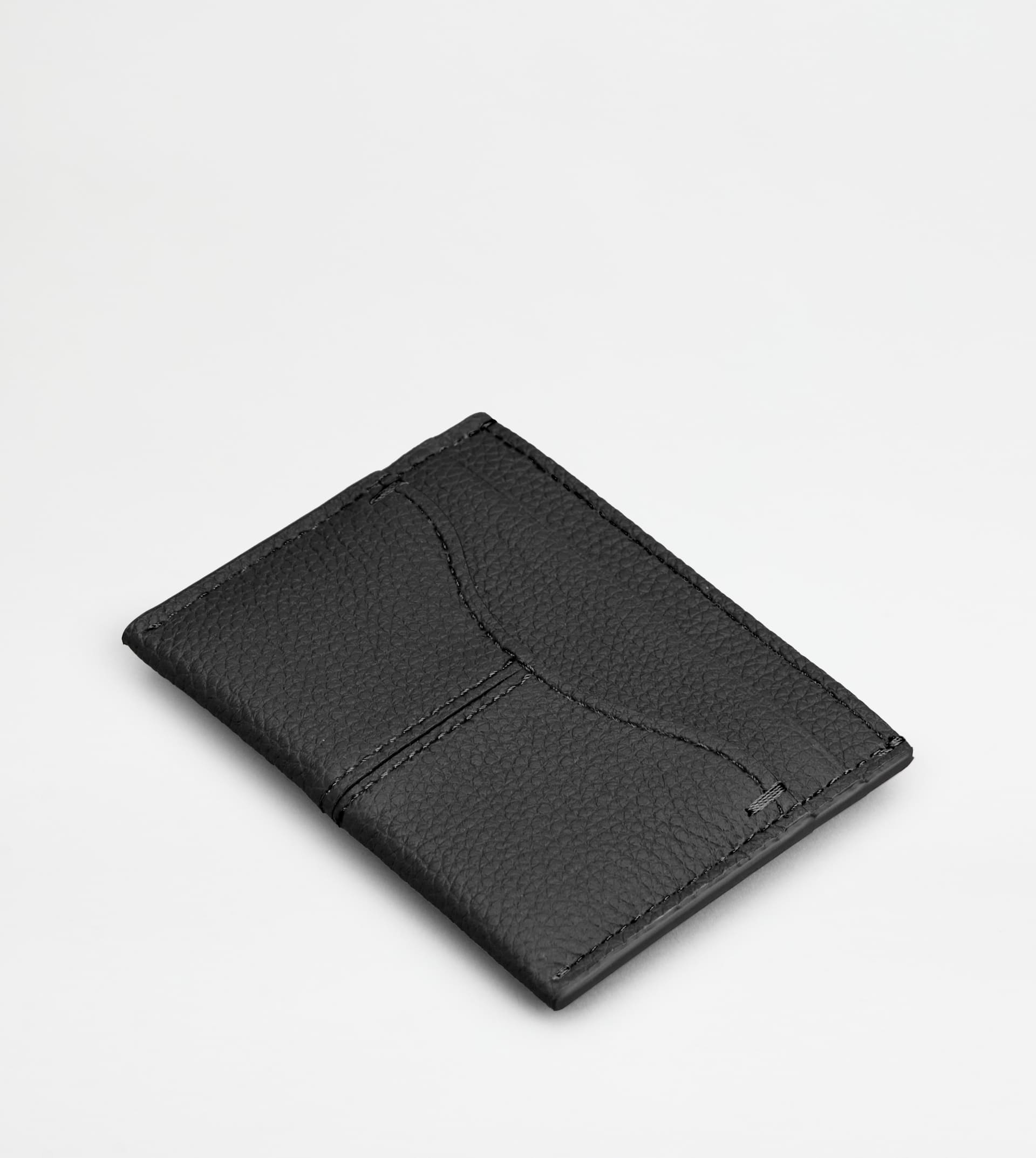 CARD HOLDER IN LEATHER - BLACK - 3
