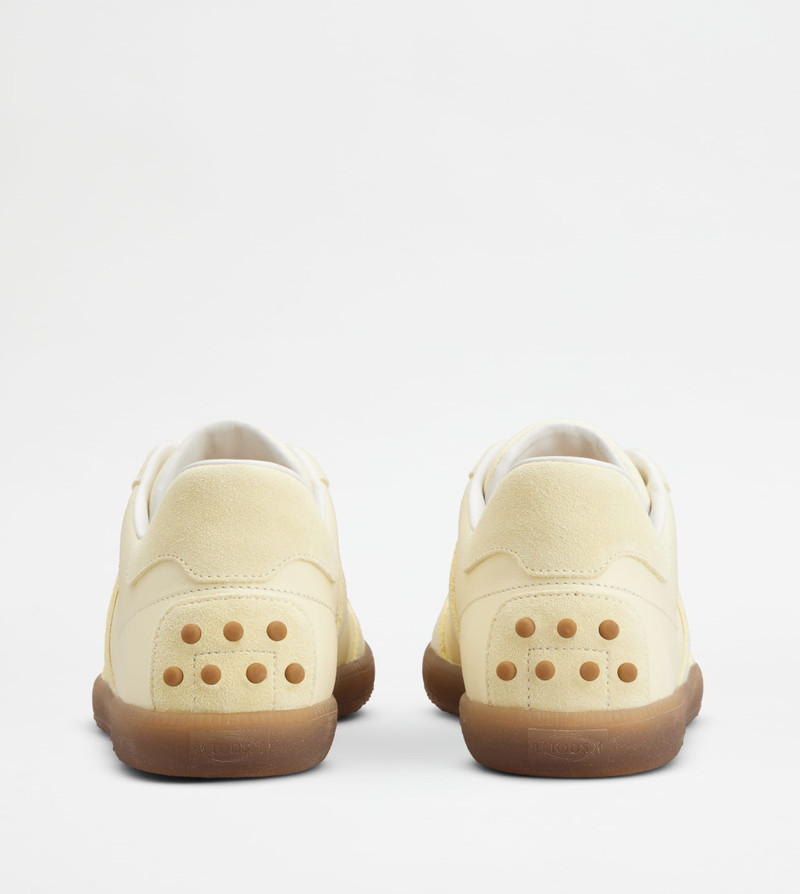 Tod's TOD'S TABS SNEAKERS IN LEATHER - YELLOW outlook