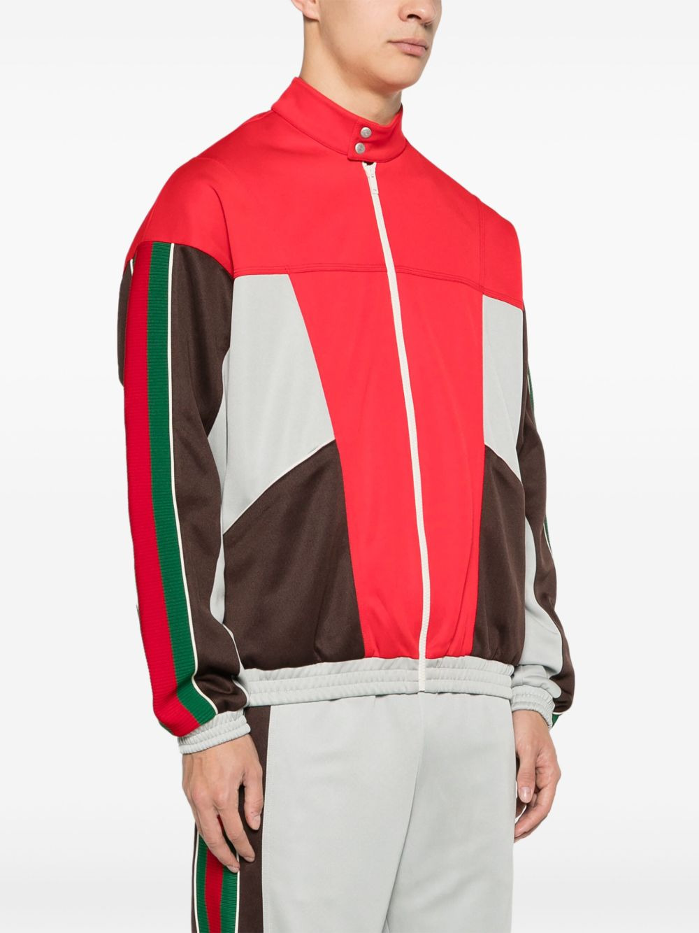 panelled jersey-knit jacket - 3