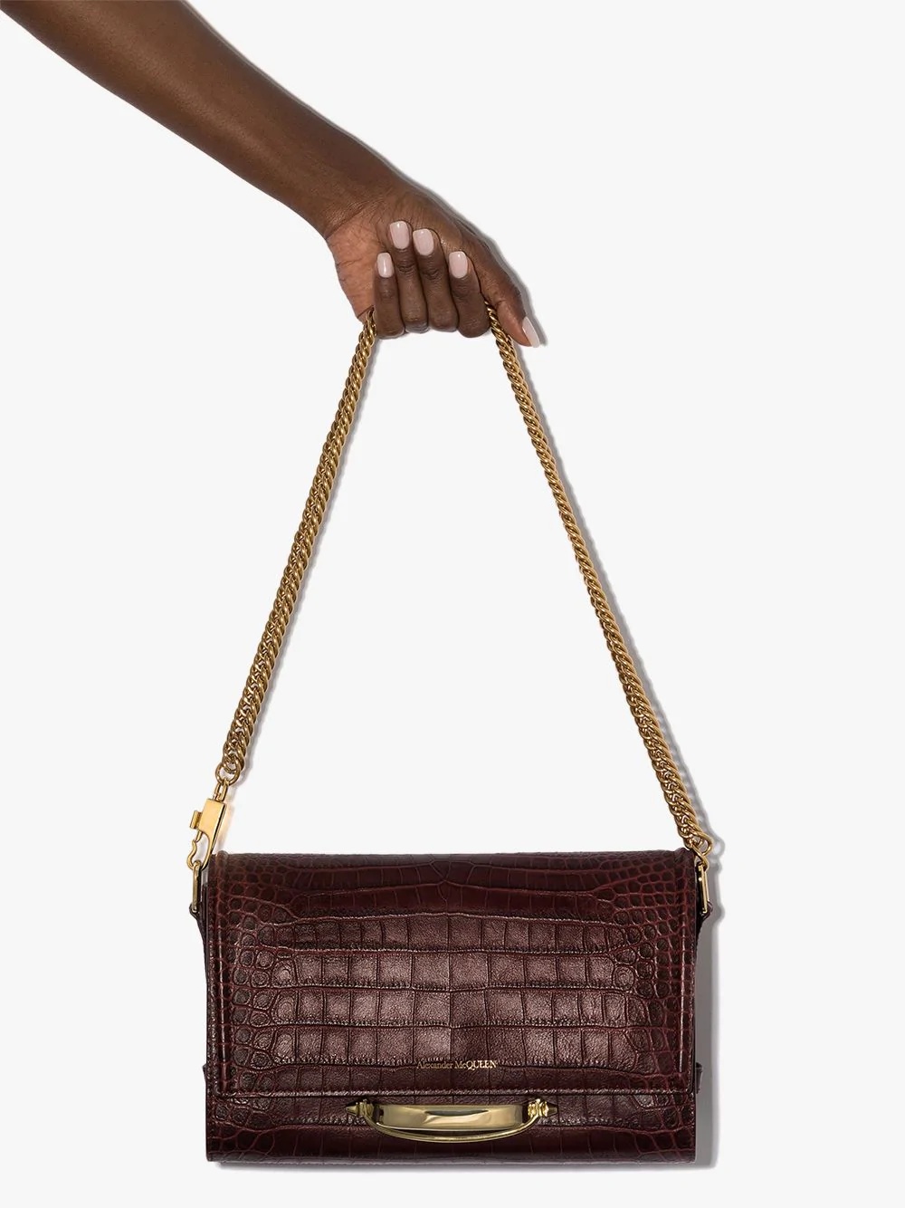 Story croc-effect leather shoulder bag - 4