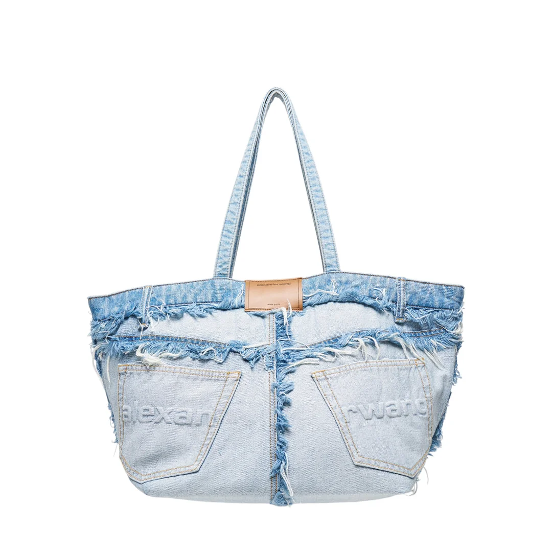 Punch Fray Denim Tote - 1