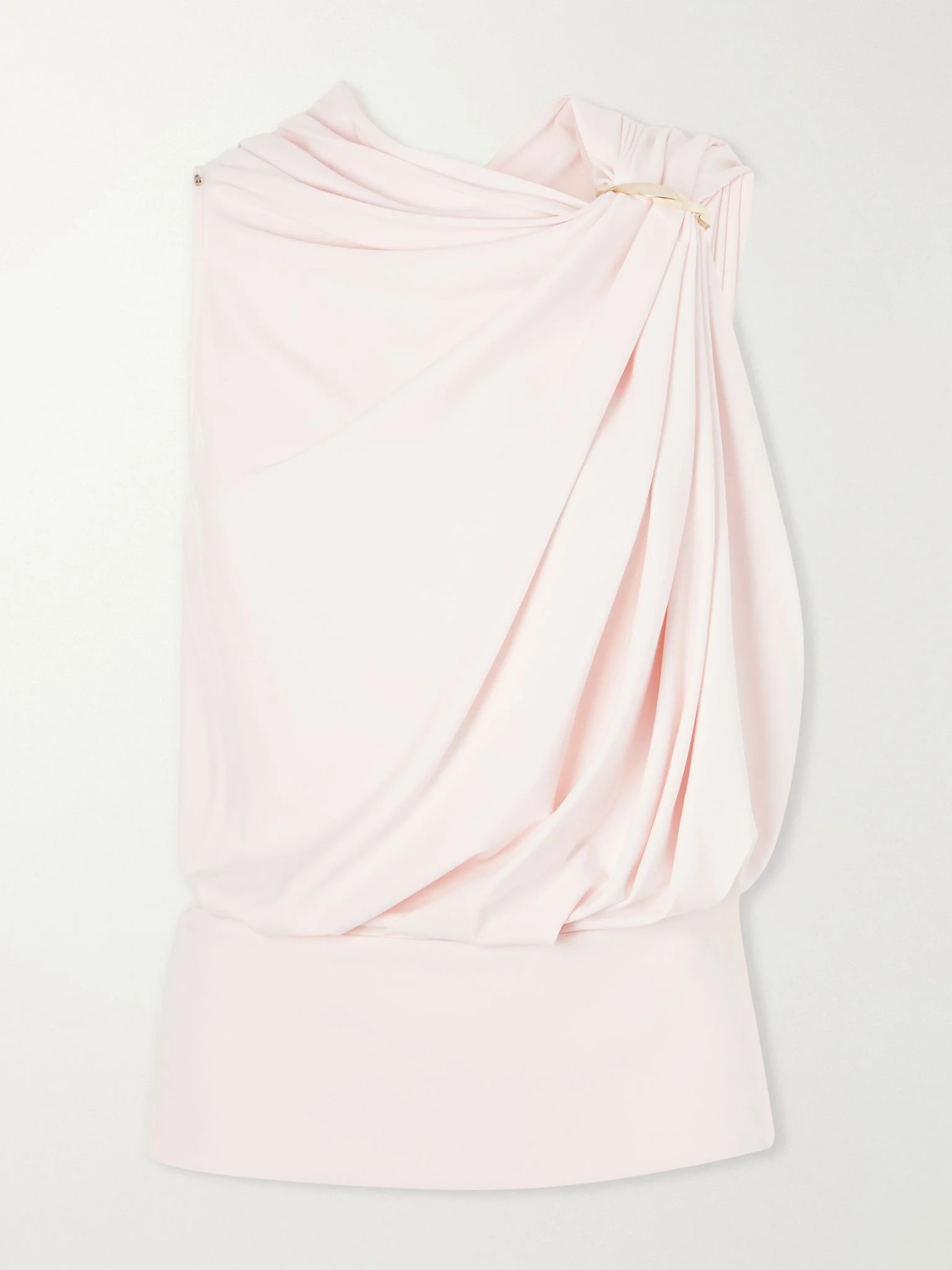 Lacuna embellished draped jersey blouse Pink - 1