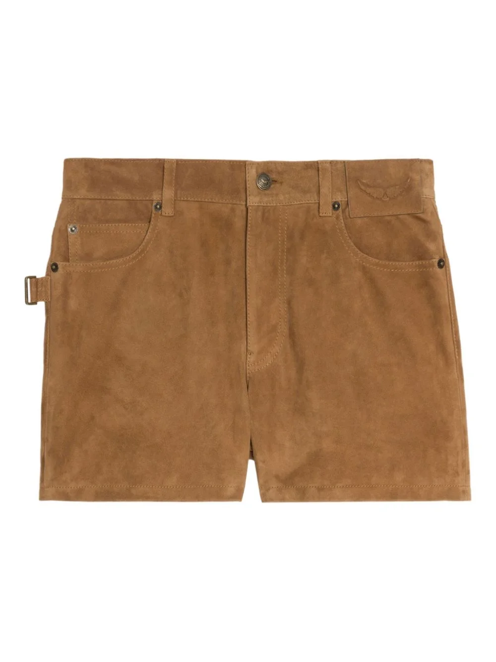 buckle-fastening suede shorts - 1
