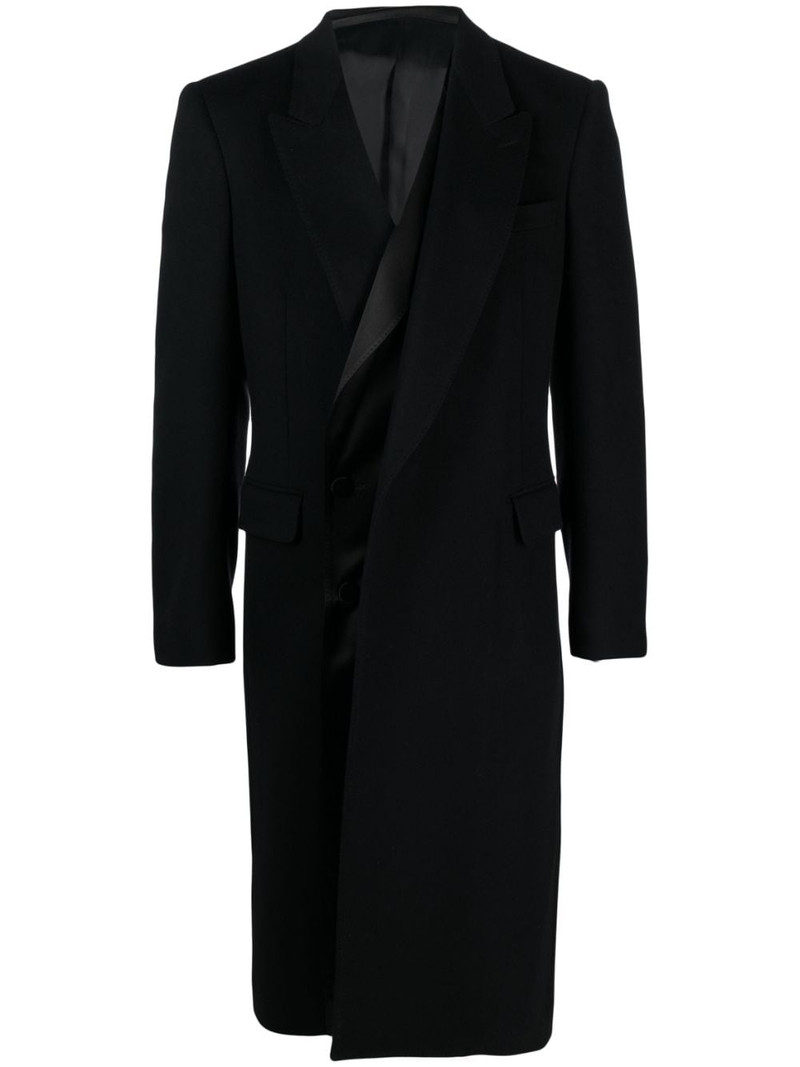 layered single-breasted coat 1