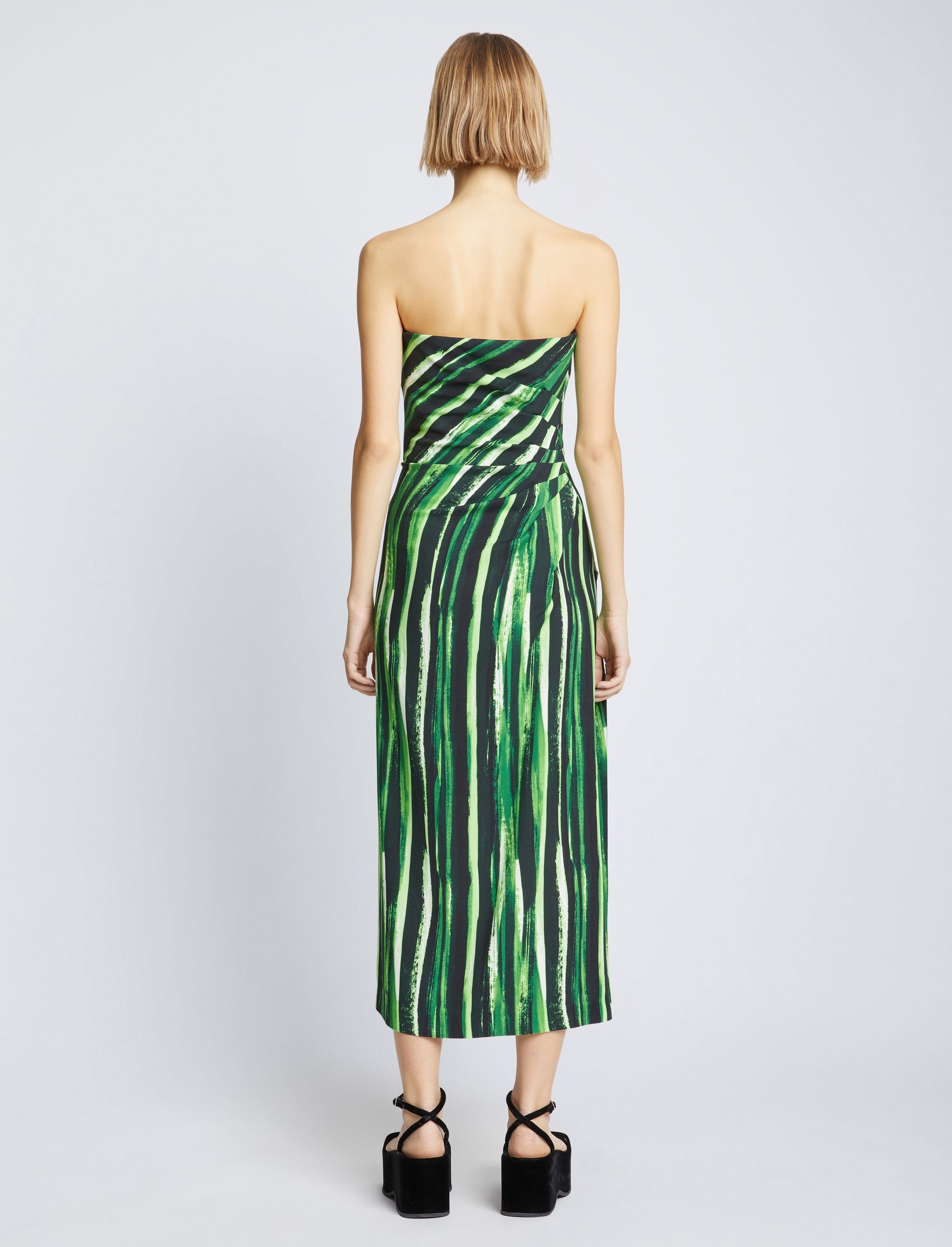 Painted Stripe Strapless Dress - 4