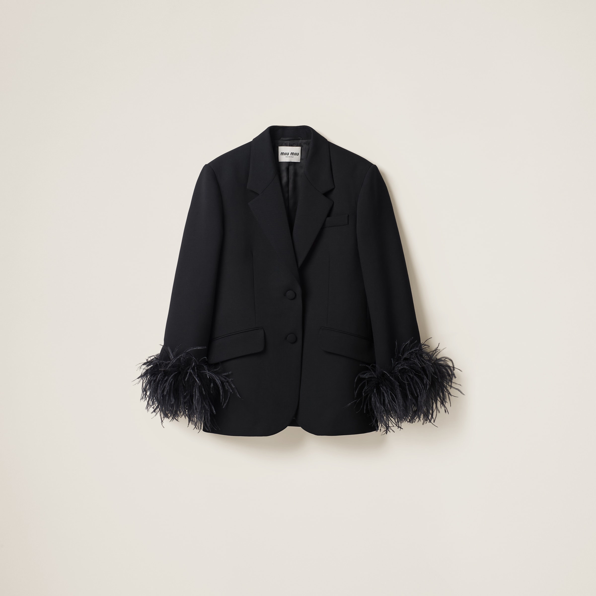 ジャケット MiuMiu | Single-breasted grain de poudre jacket MH1901 Miu Miu Single-breasted grain de poudre jacket | REVERSIBLE
