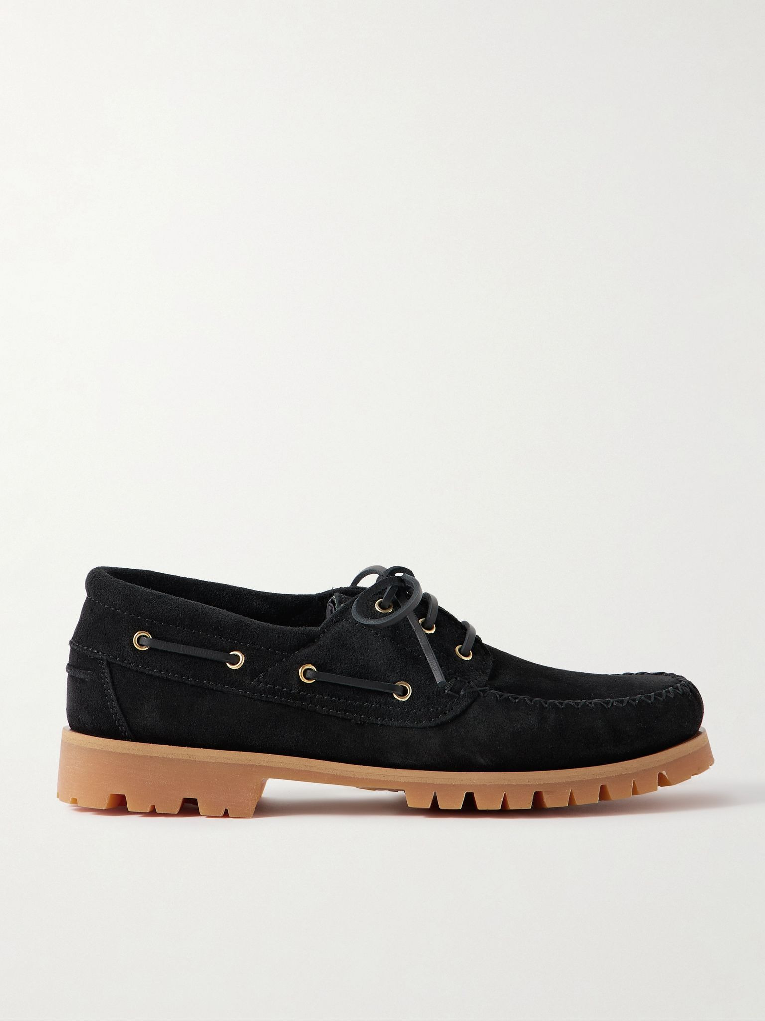 Aztec Suede Boat Shoes Black - 1