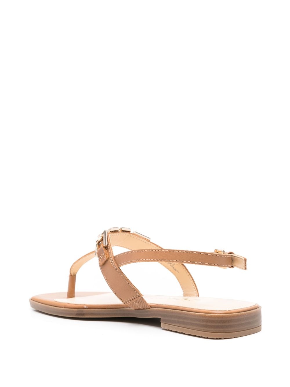 logo-plaque leather sandals - 3