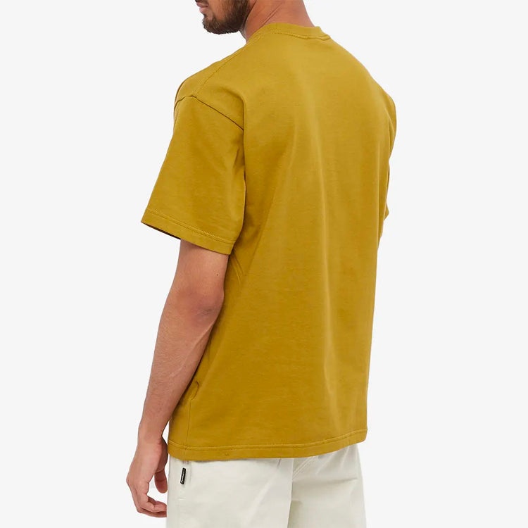 Men's Nike Solid Color Cotton Embroidered Logo Round Neck Short Sleeve Yellow T-Shirt CV0559-318 - 3