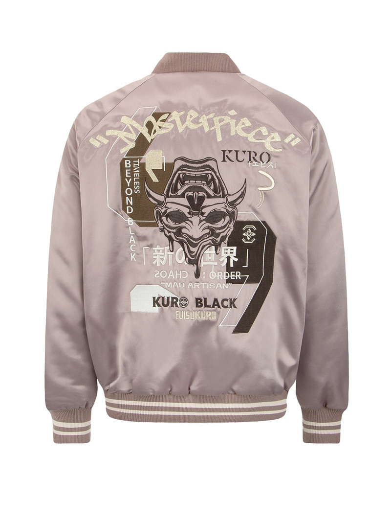 Hannya Embroidery Panelling Padded Souvenir Jacket 13