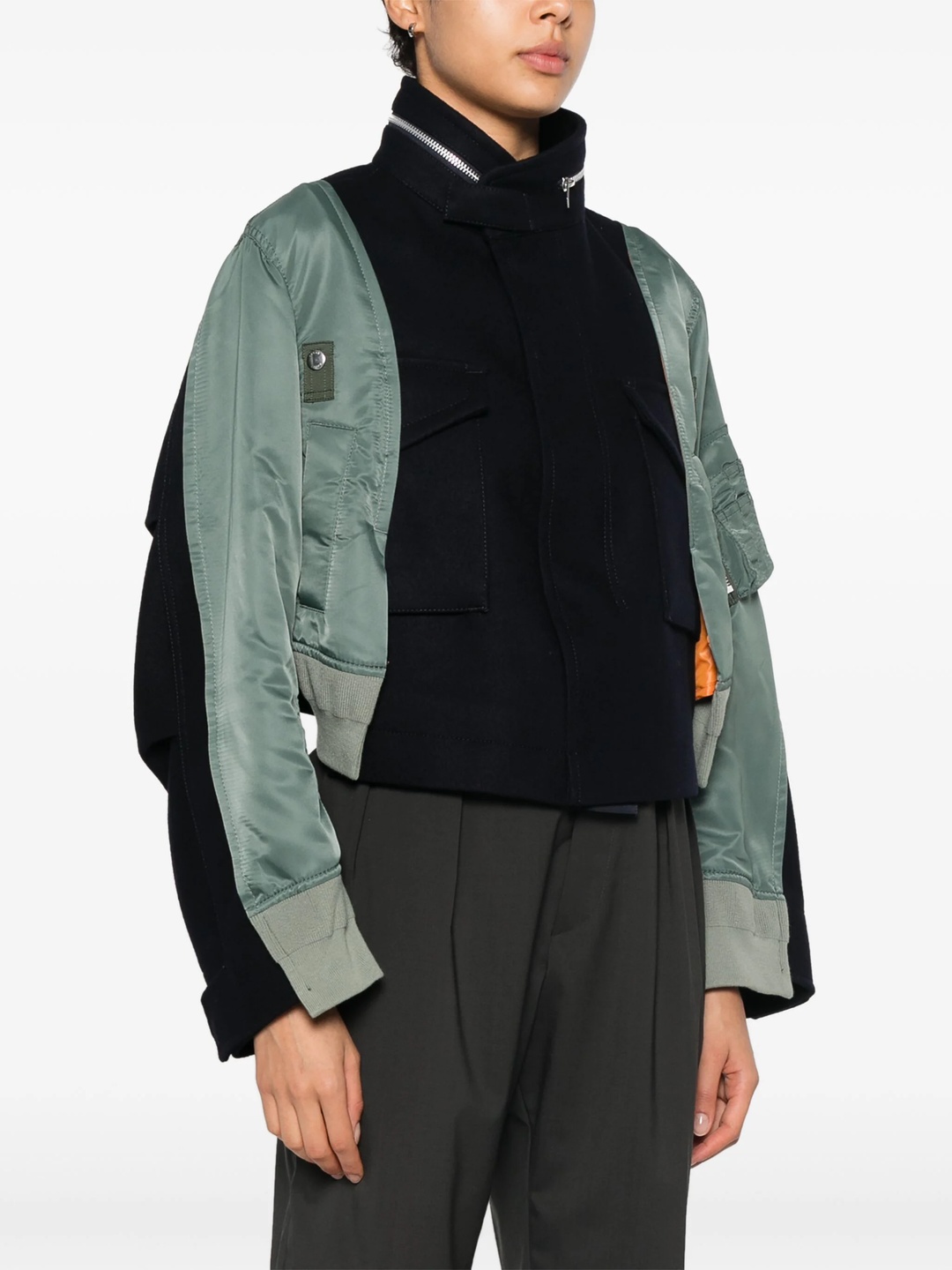 Wool Melton x Nylon Twill Jacket - 3