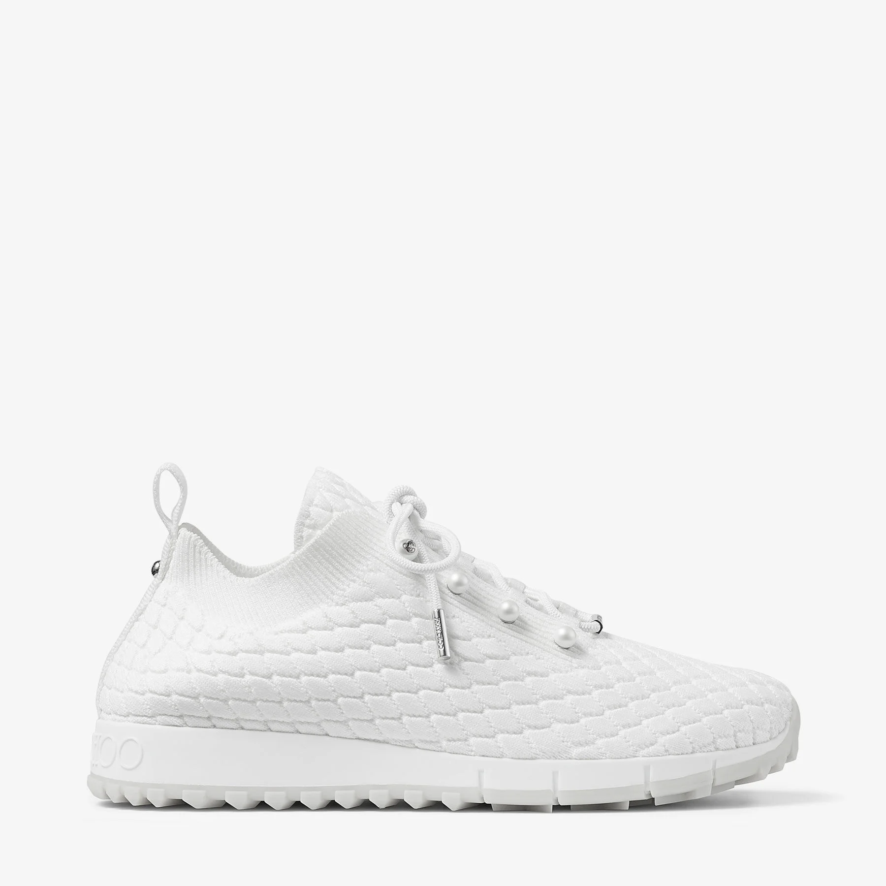 Veles
White Textured Knit Trainers - 1