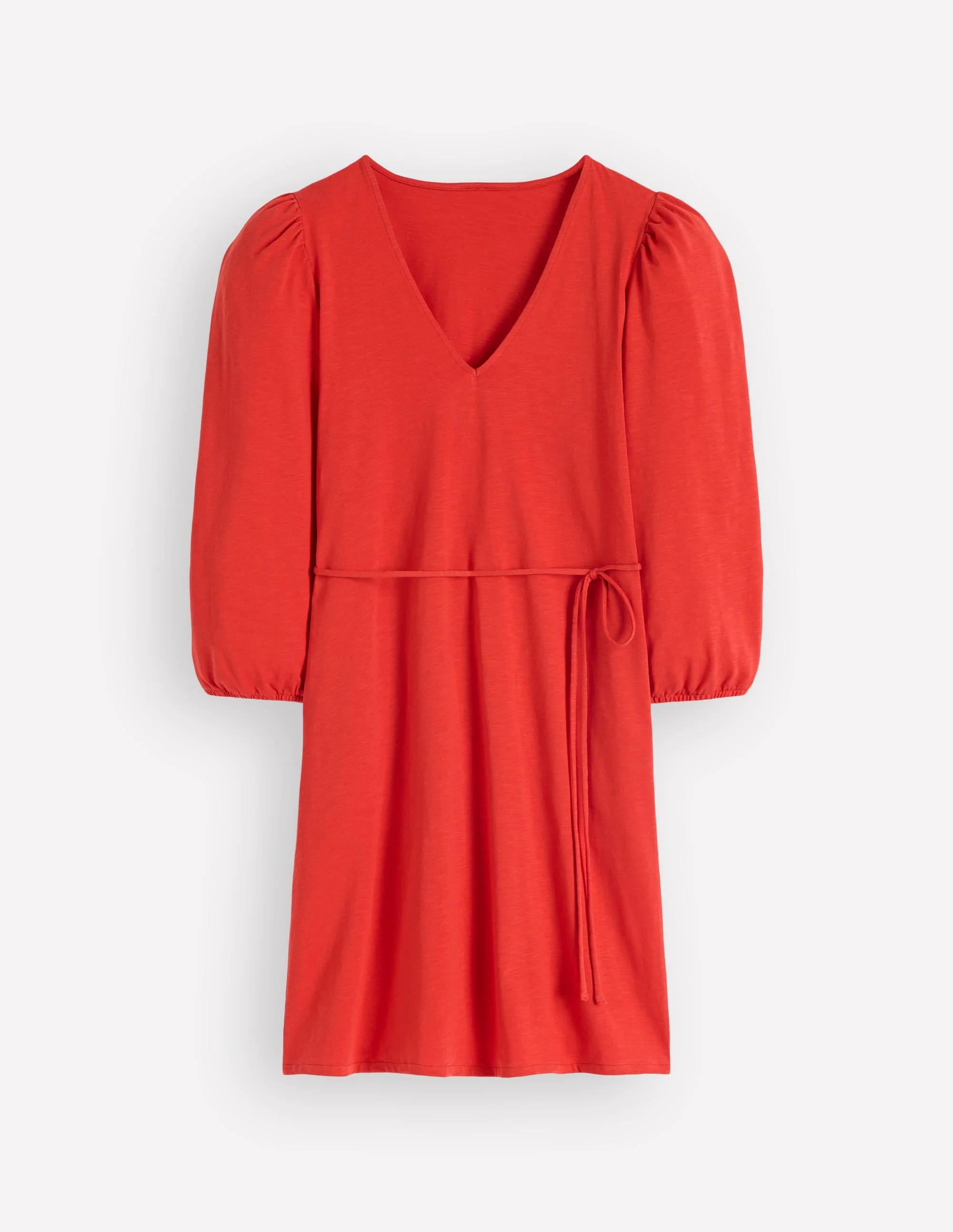 Cary V-Neck Jersey Dress-Blood Orange - 1