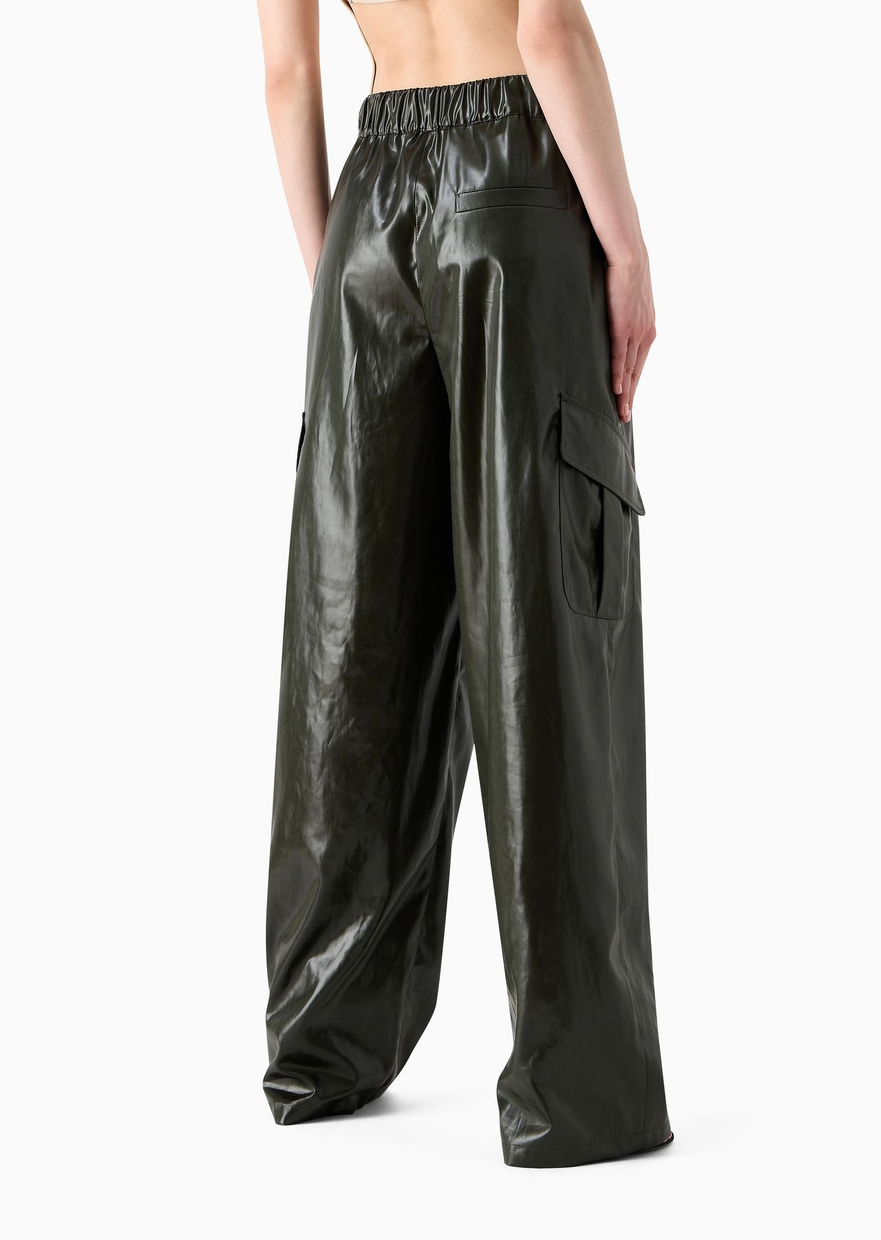 Emporio Armani Sustainability Values Capsule Collection recycled technical satin cargo trousers - 3
