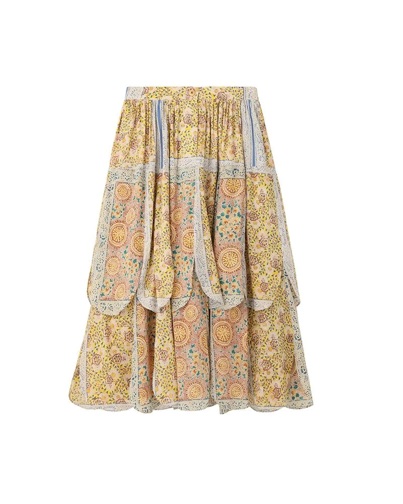 MEADOW SKIRT KHADI BANDANA W BLUE - 1
