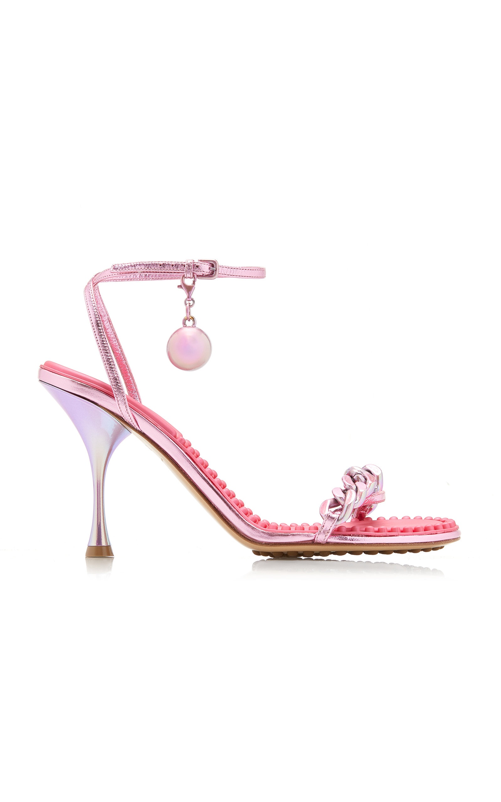 Dot Lounge Metallized Sandals pink