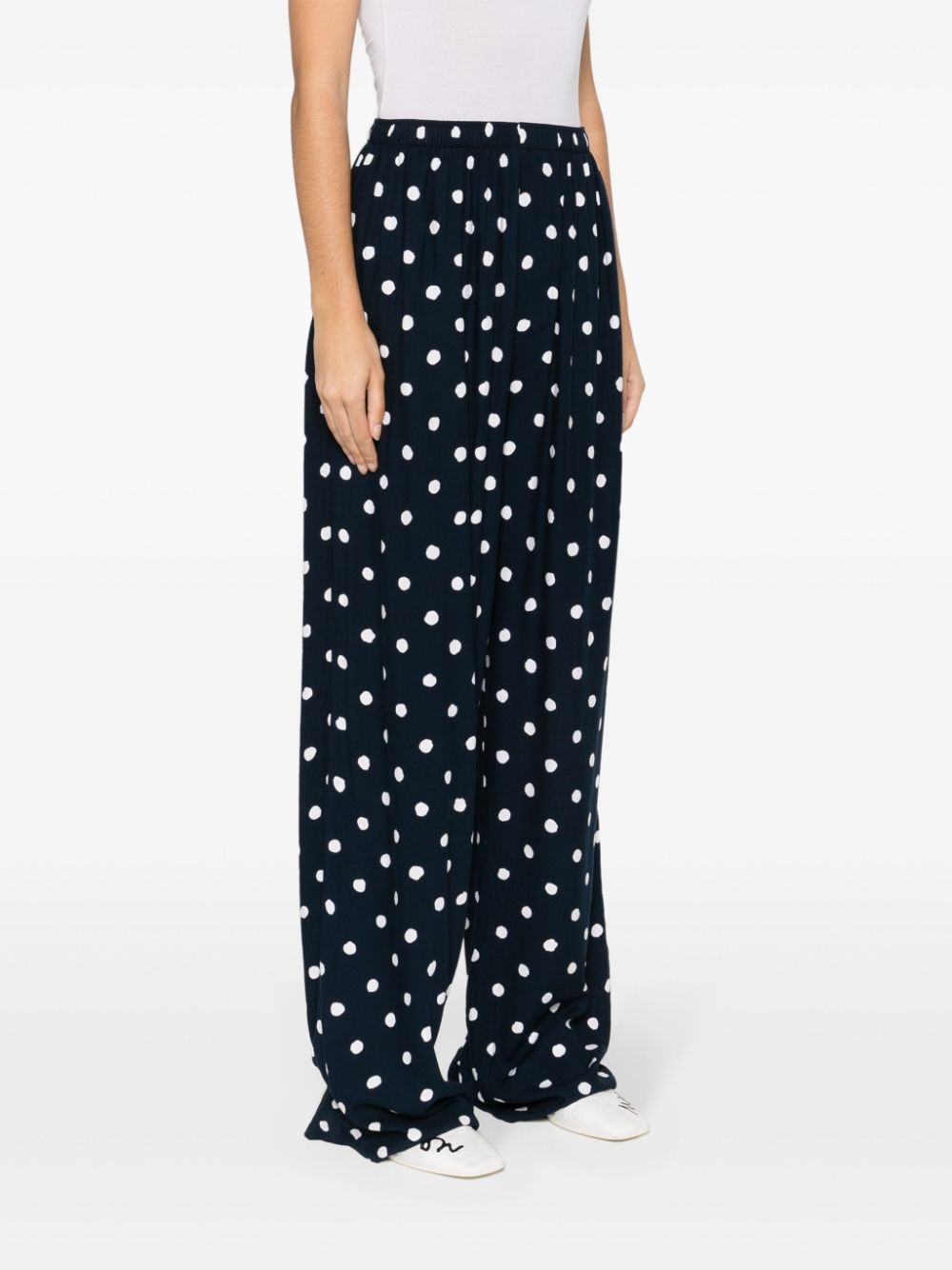 polka-dot straight-leg trousers - 3