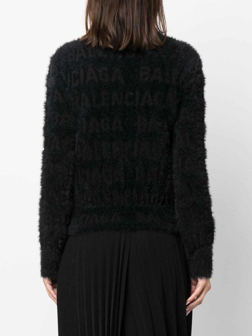 logo-knit fuzzy jumper - 4