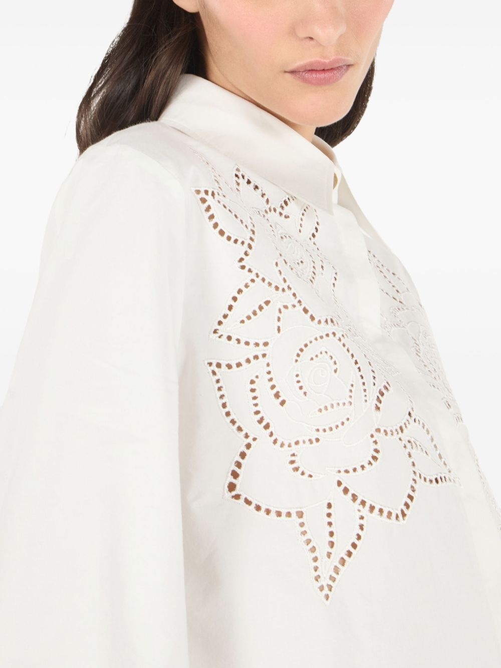 floral-embroidered shirt - 6