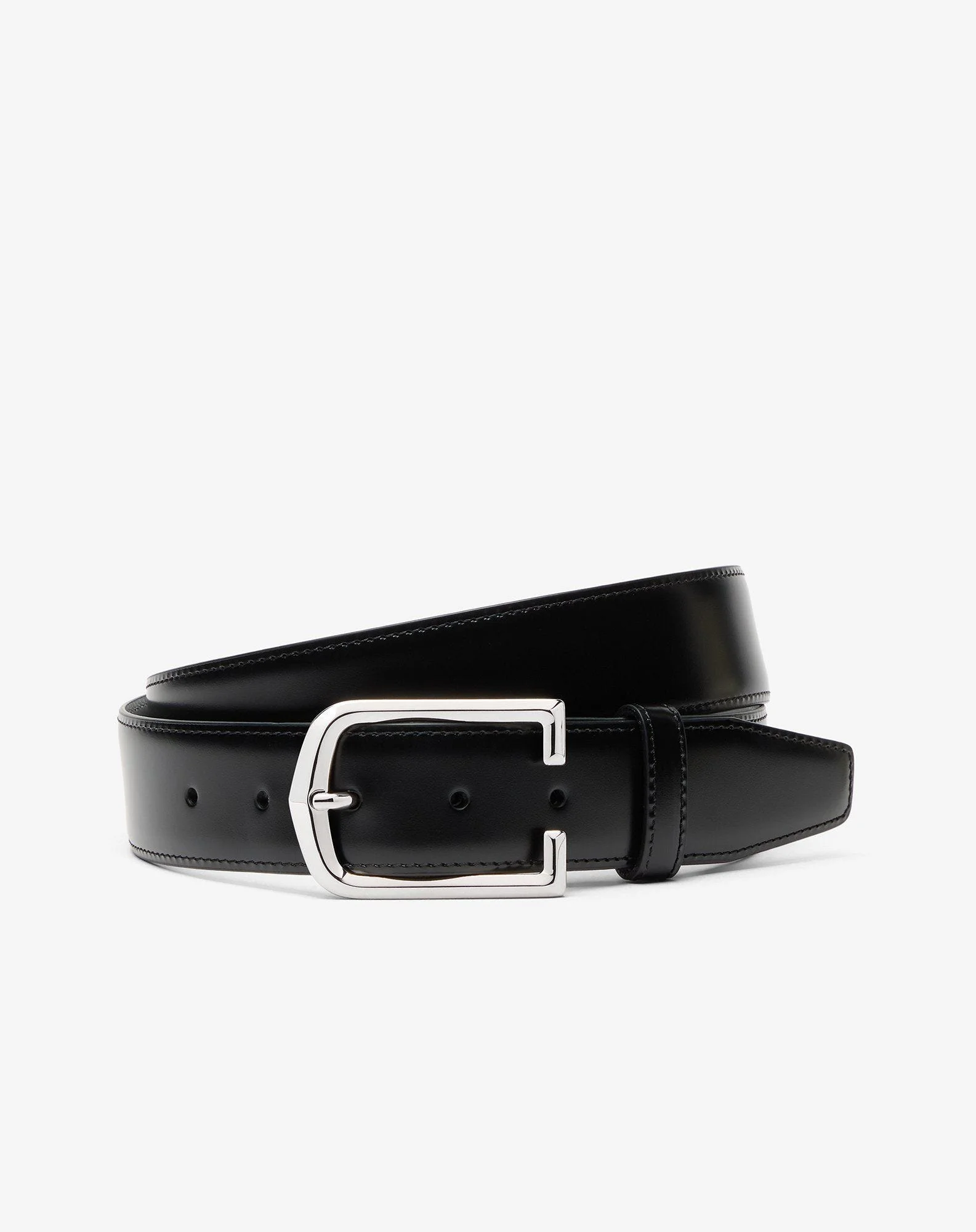 Black leather belt - 1