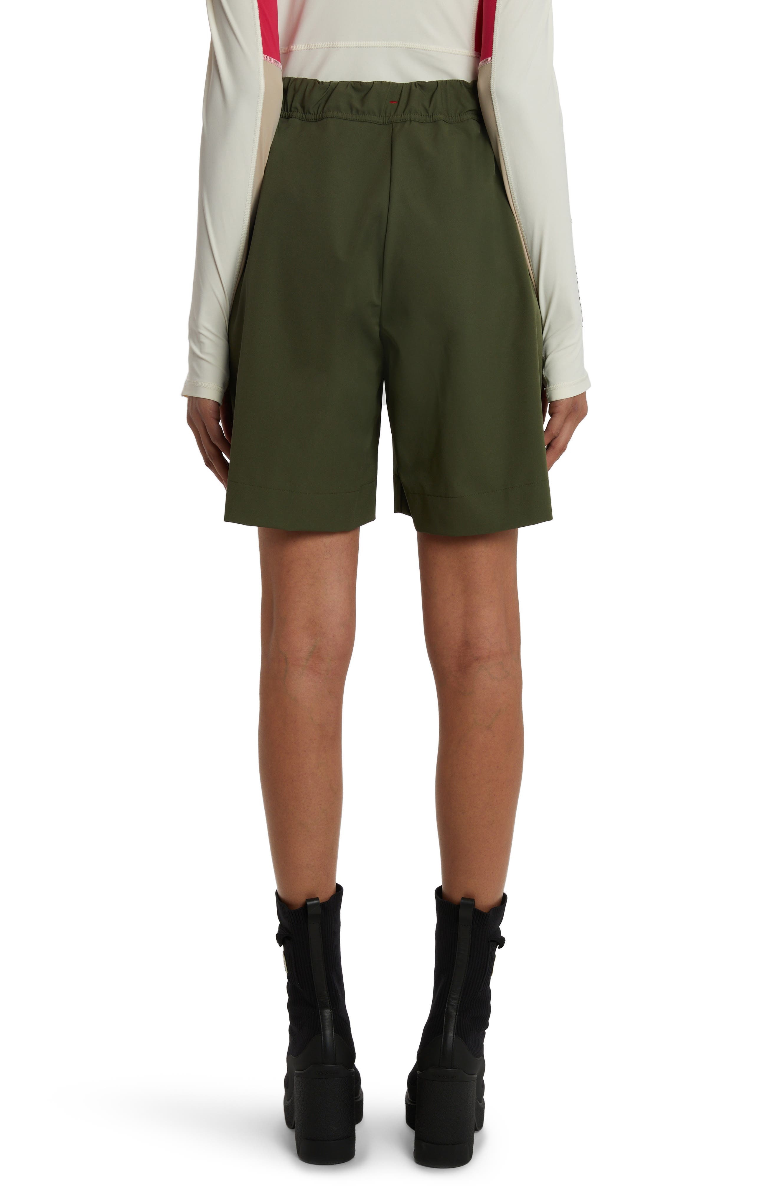 Water Repellent Belted Technical Stretch Nylon Shorts - 2