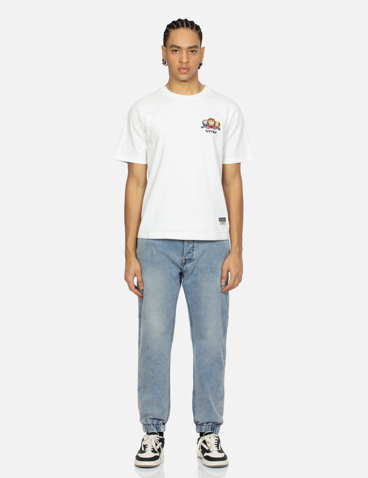 ALLOVER SEAGULL JACQUARD INSERTED DAICOCK REGULAR FIT DENIM JOGGERS - 6