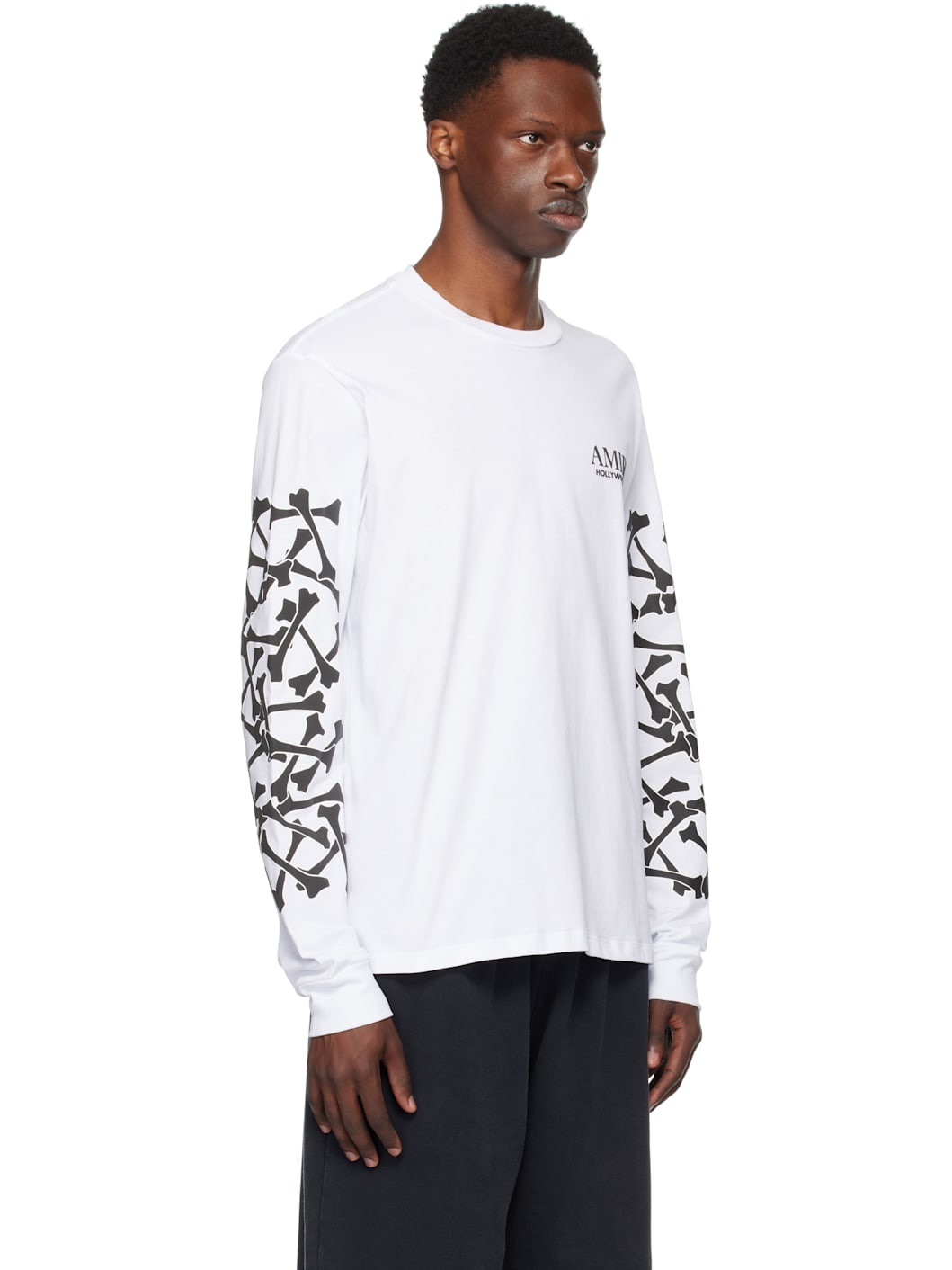 White Bones Stacked Long Sleeve T-shirt - 2