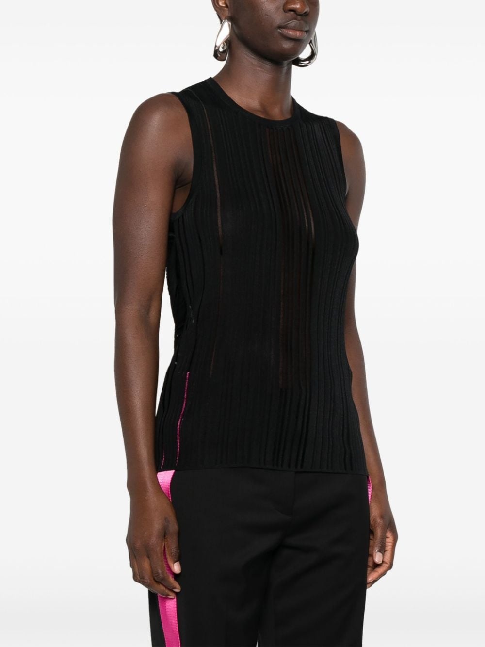 open-back ribbed tank top - 3