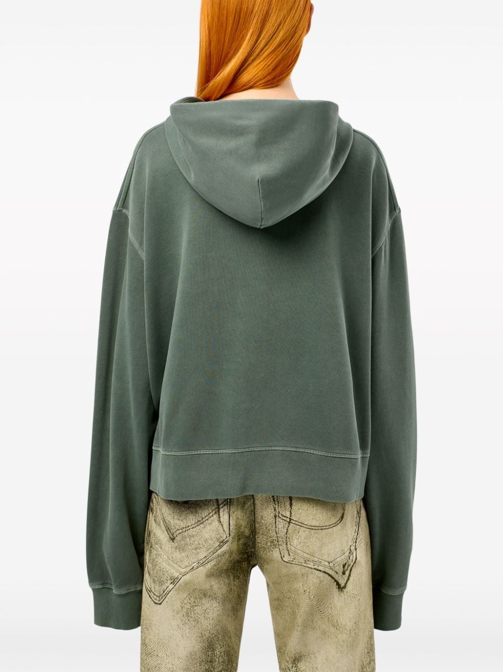 logo-embroidered cotton hoodie - 5
