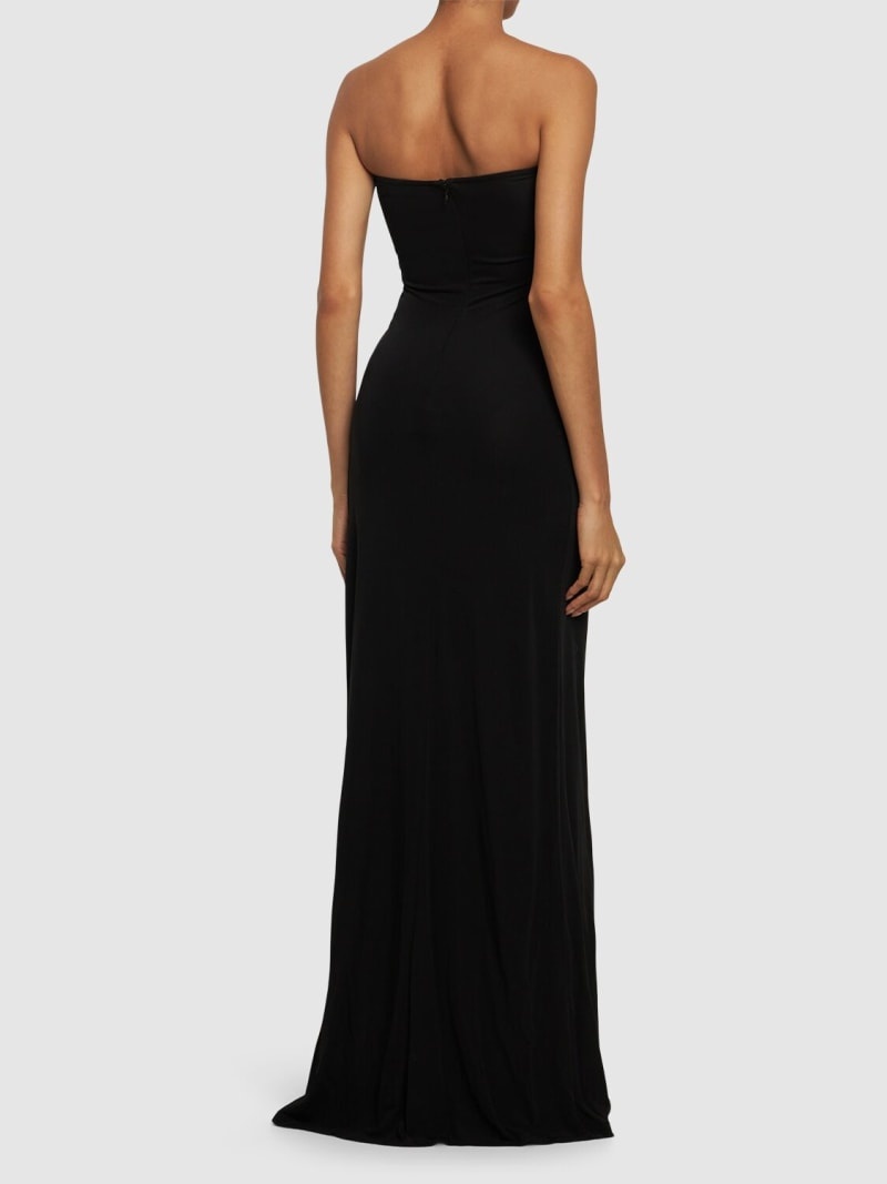 Arced Palm strapless long dress - 3